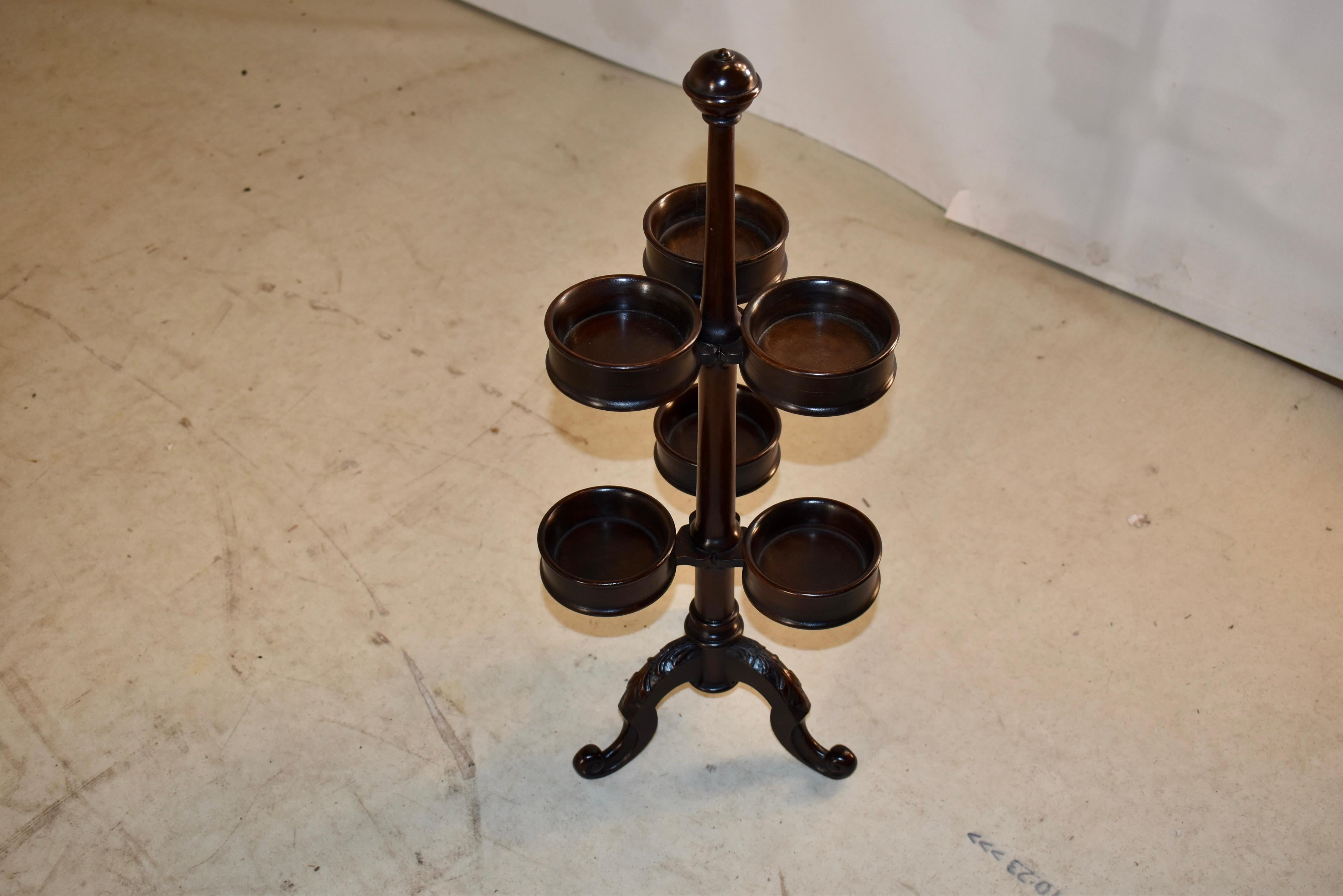 Turned 19th Century Mahogany Condiment Server For Sale