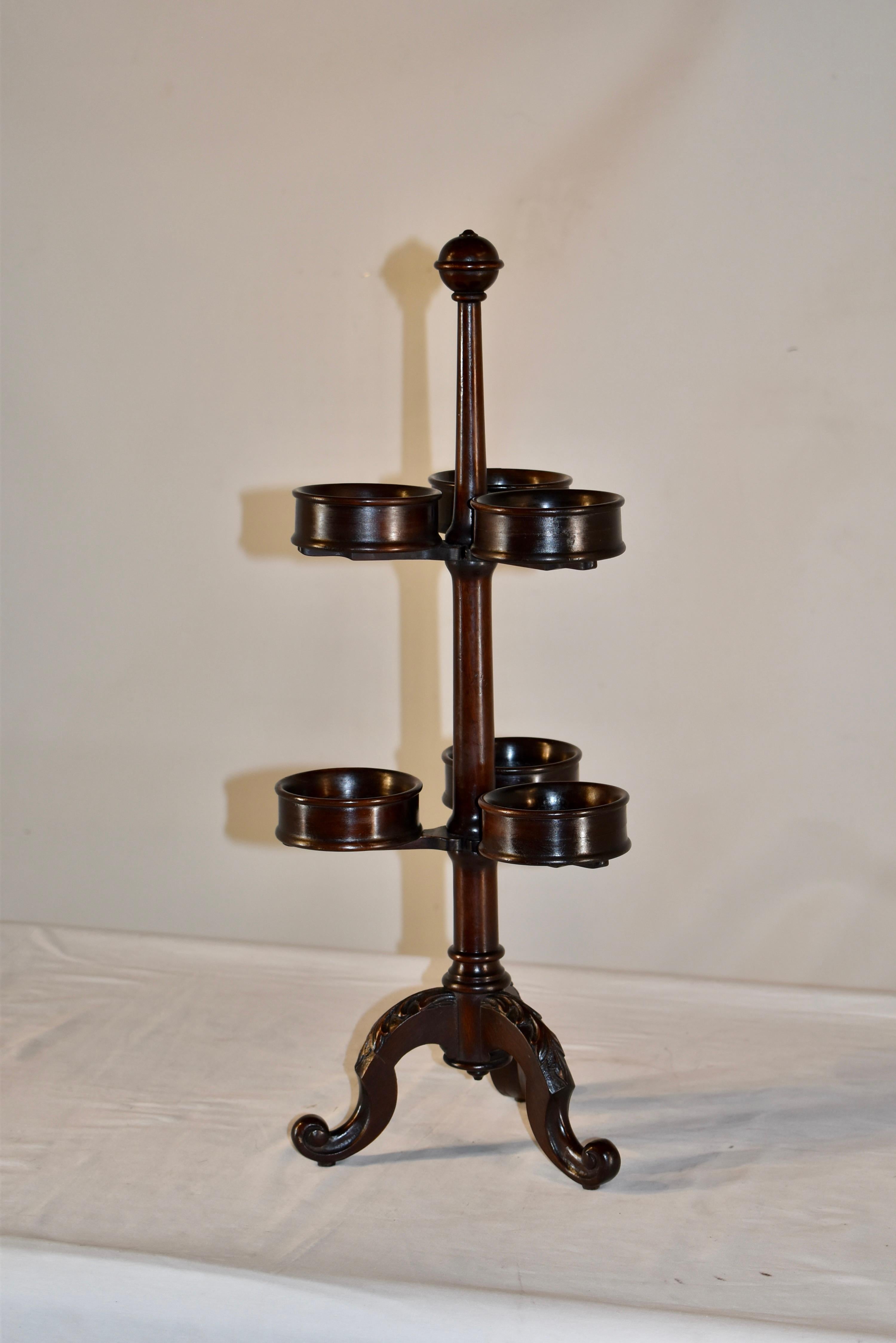 19th Century Mahogany Condiment Server In Good Condition For Sale In High Point, NC
