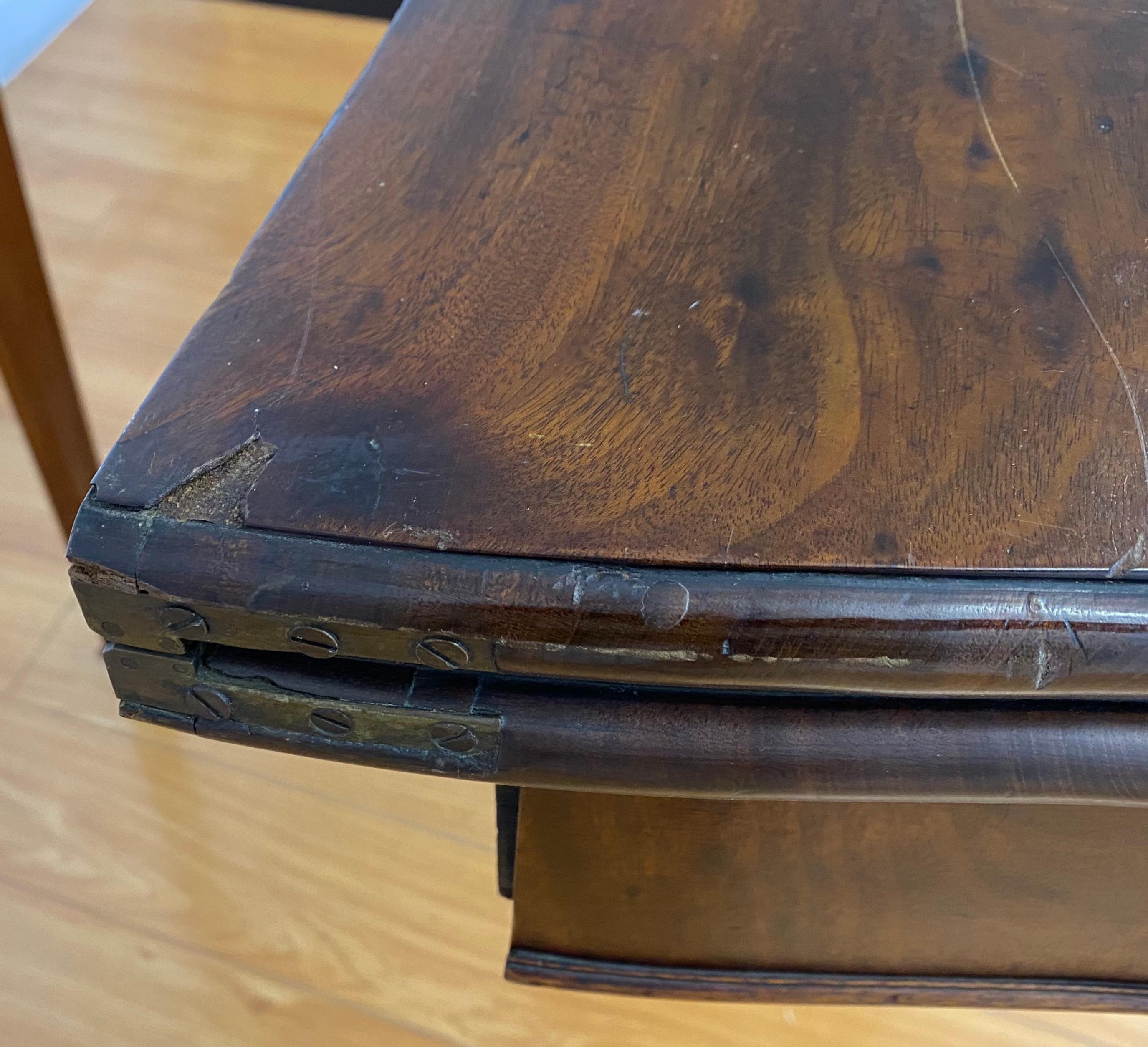 19th Century Mahogany Console Flip Top Games Table For Sale 3