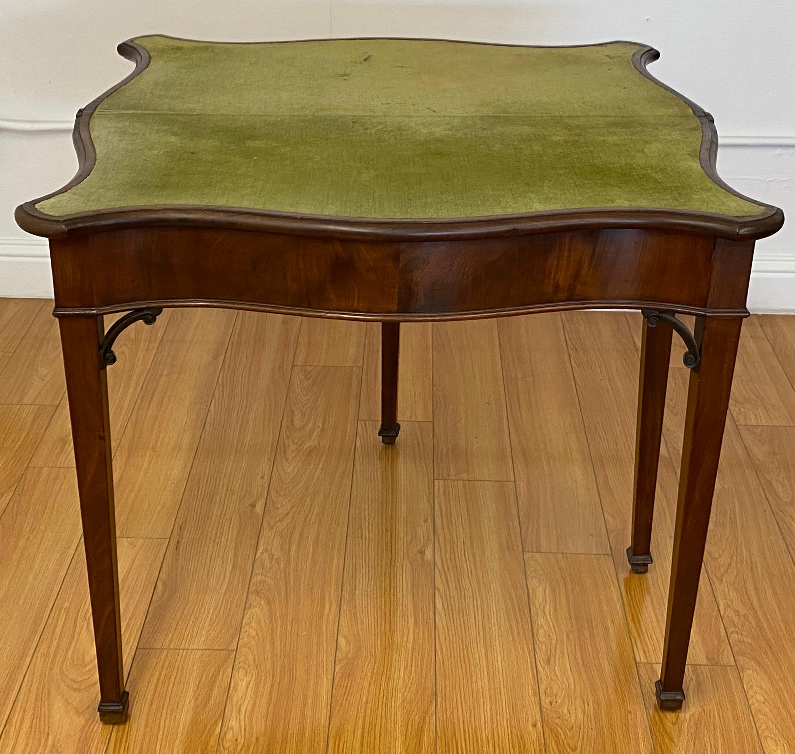 19th Century Mahogany Console Flip Top Games Table For Sale 1