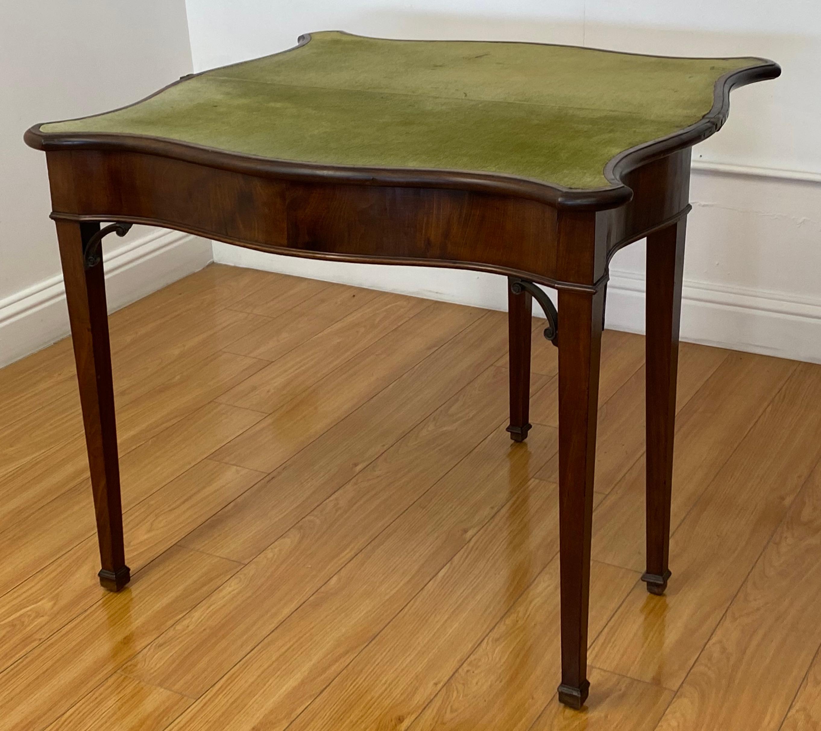 19th Century Mahogany Console Flip Top Games Table For Sale 2