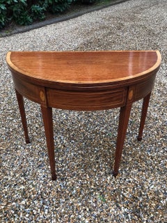 19th Century Mahogany Demilune Card Table