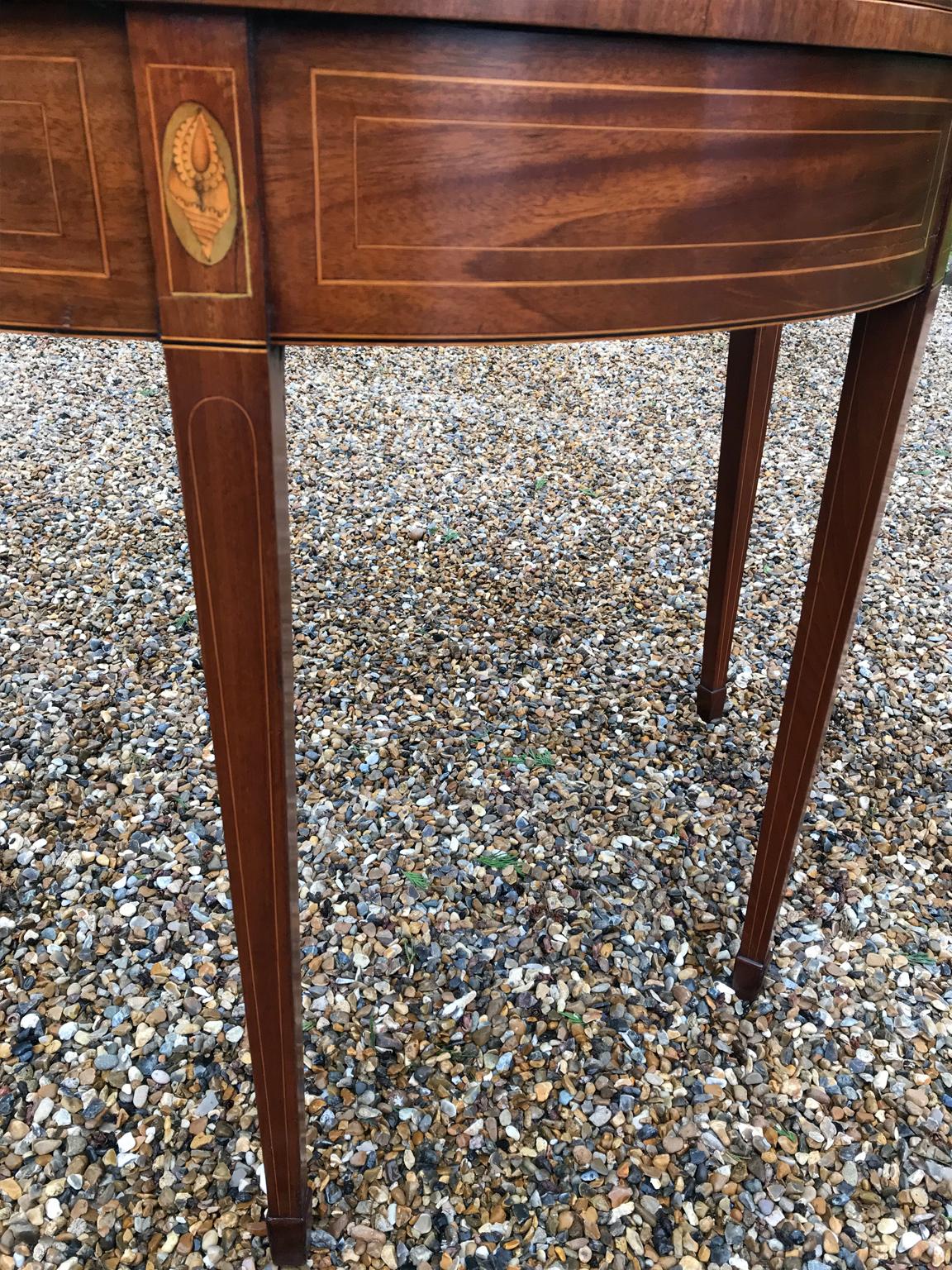 19th Century Mahogany Demilune Card Table For Sale 2