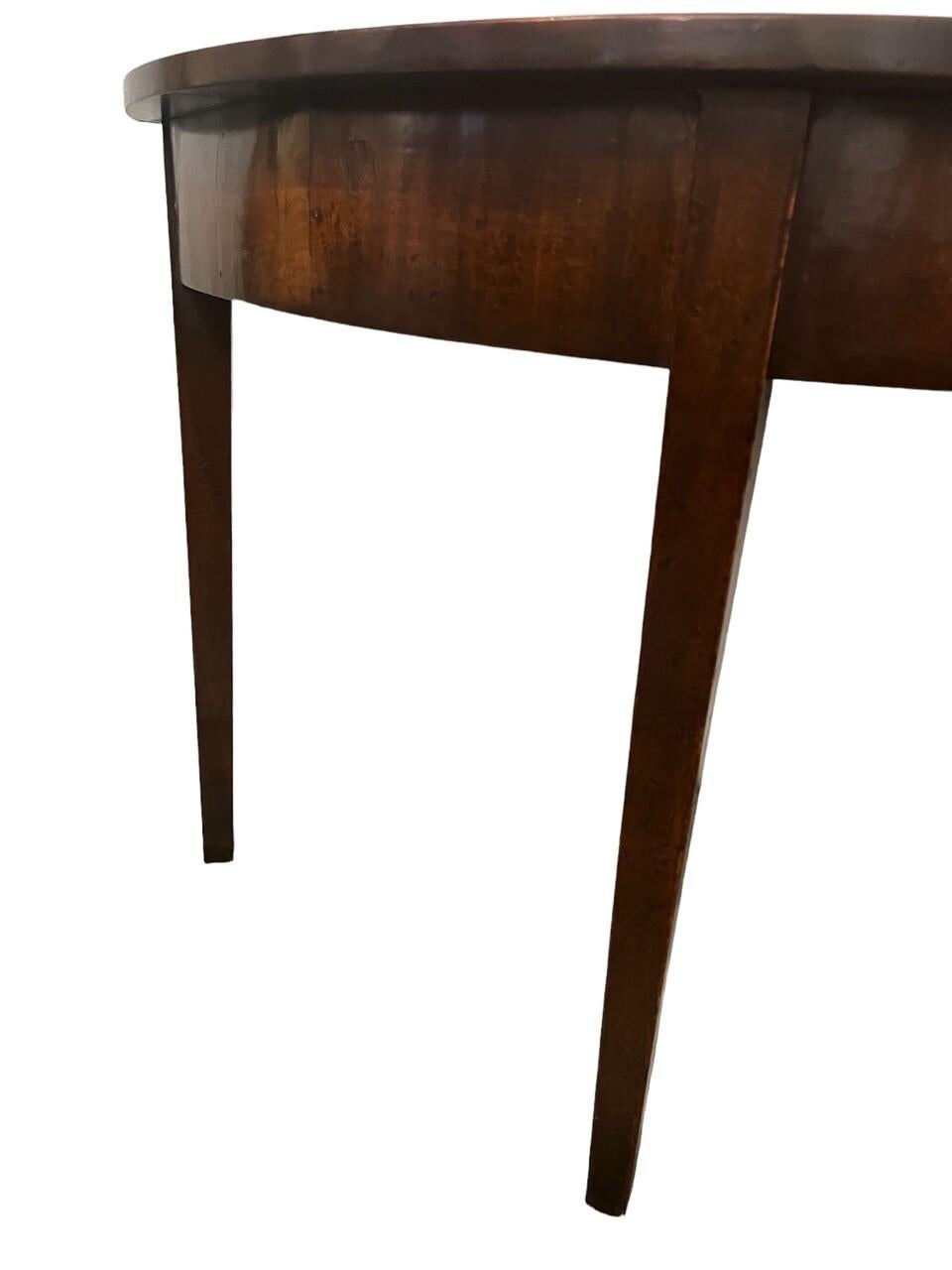 19th Century Mahogany Demi-lune Console Table In Good Condition In Houston, TX