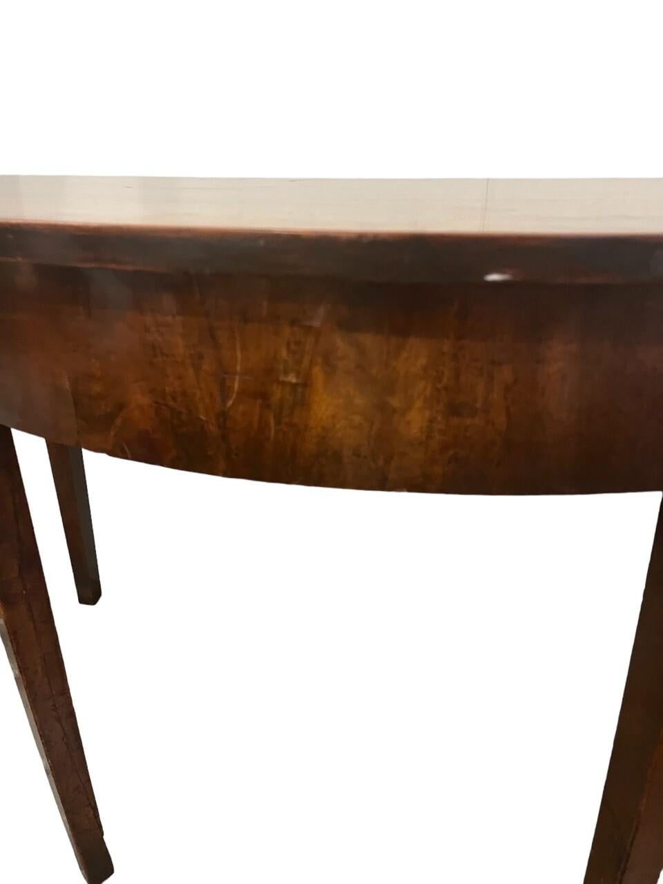 19th Century Mahogany Demi-lune Console Table 2
