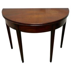 Antique 19th Century Mahogany Demilune Turn over Top Tea Table