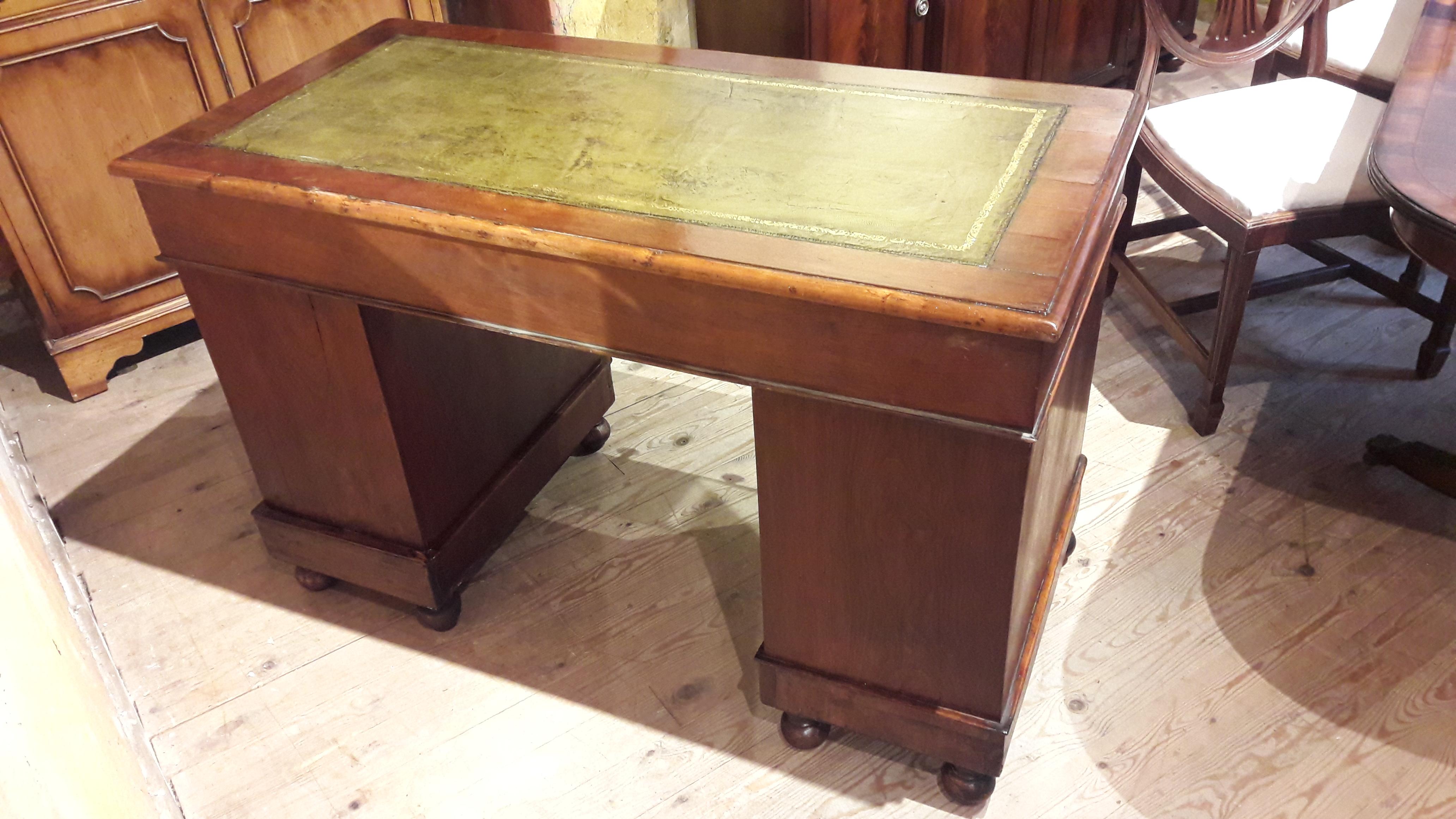 Leather 19th Century Mahogany Desk For Sale
