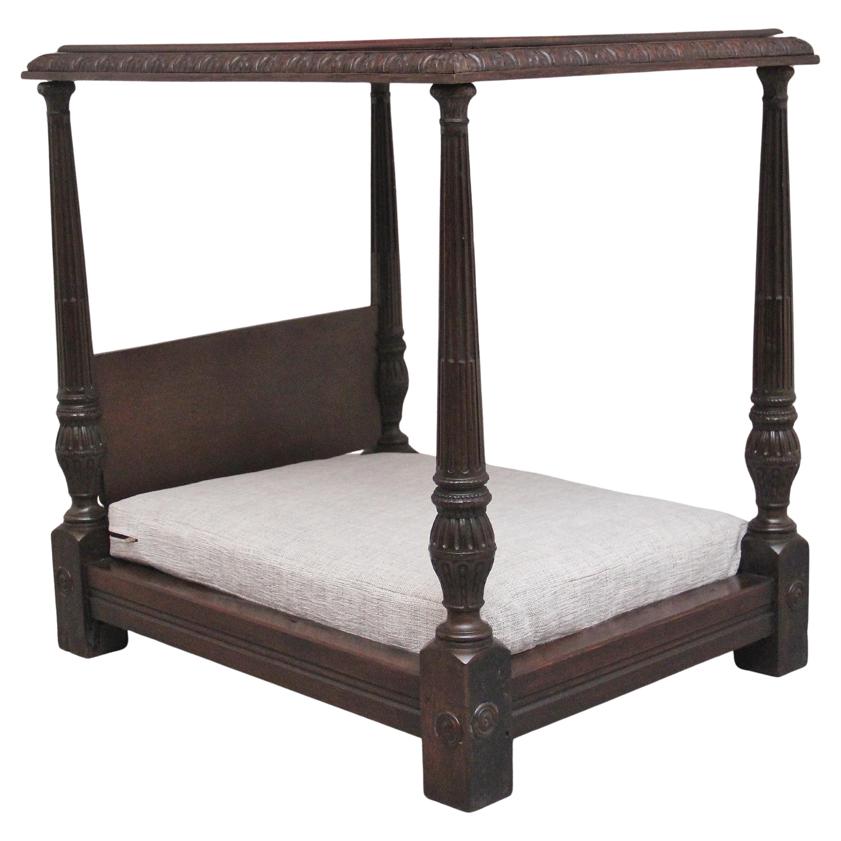 19th Century mahogany dog four poster bed