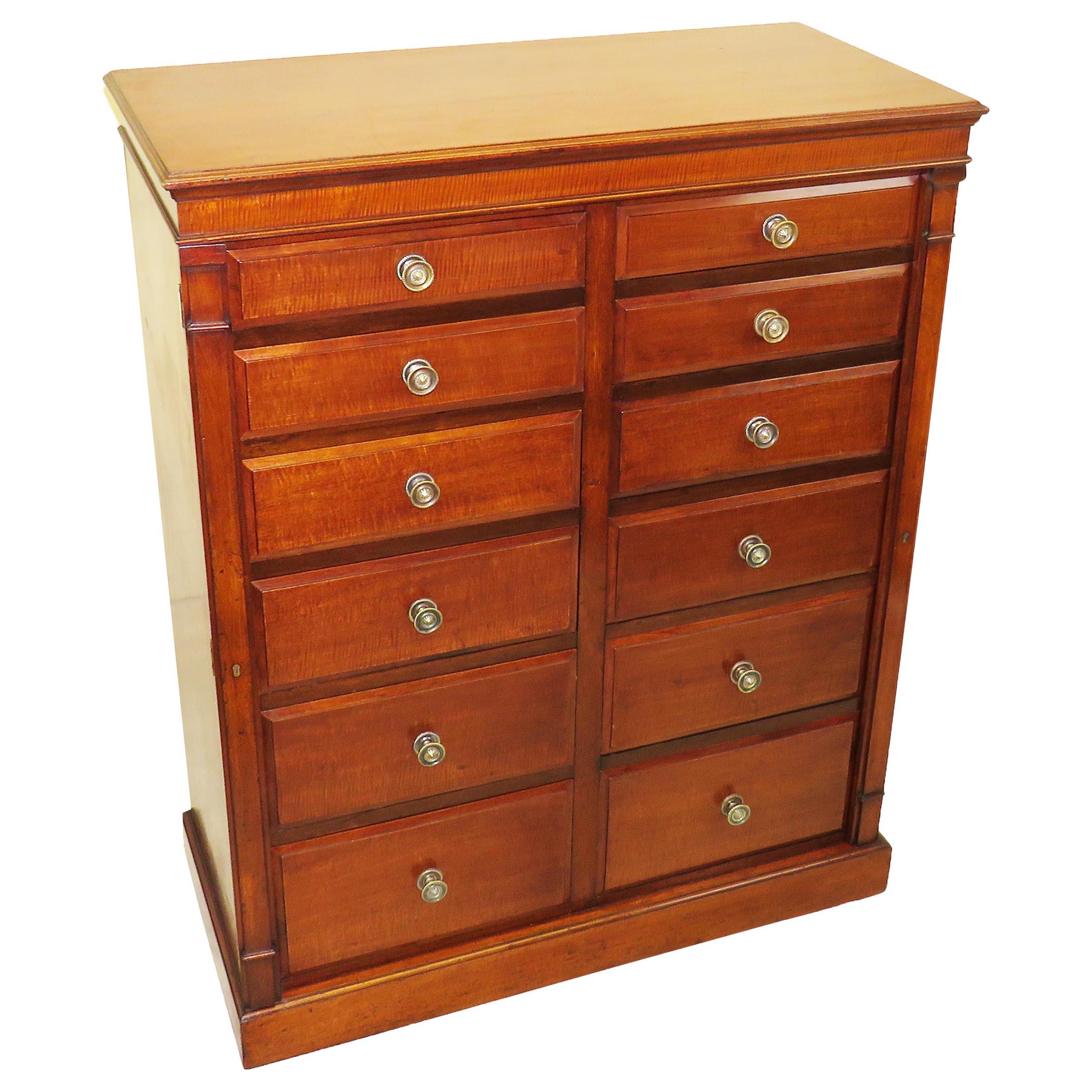 Antique Wellington Chest of Drawers Victorian Mahogany, 19th Century at