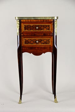 19th Century Mahogany Dresser/ Side Table Marquetry Napoleon III, France, 1870