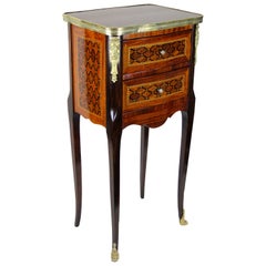 19th Century Mahogany Dresser/ Side Table Marquetry Napoleon III, France, 1870