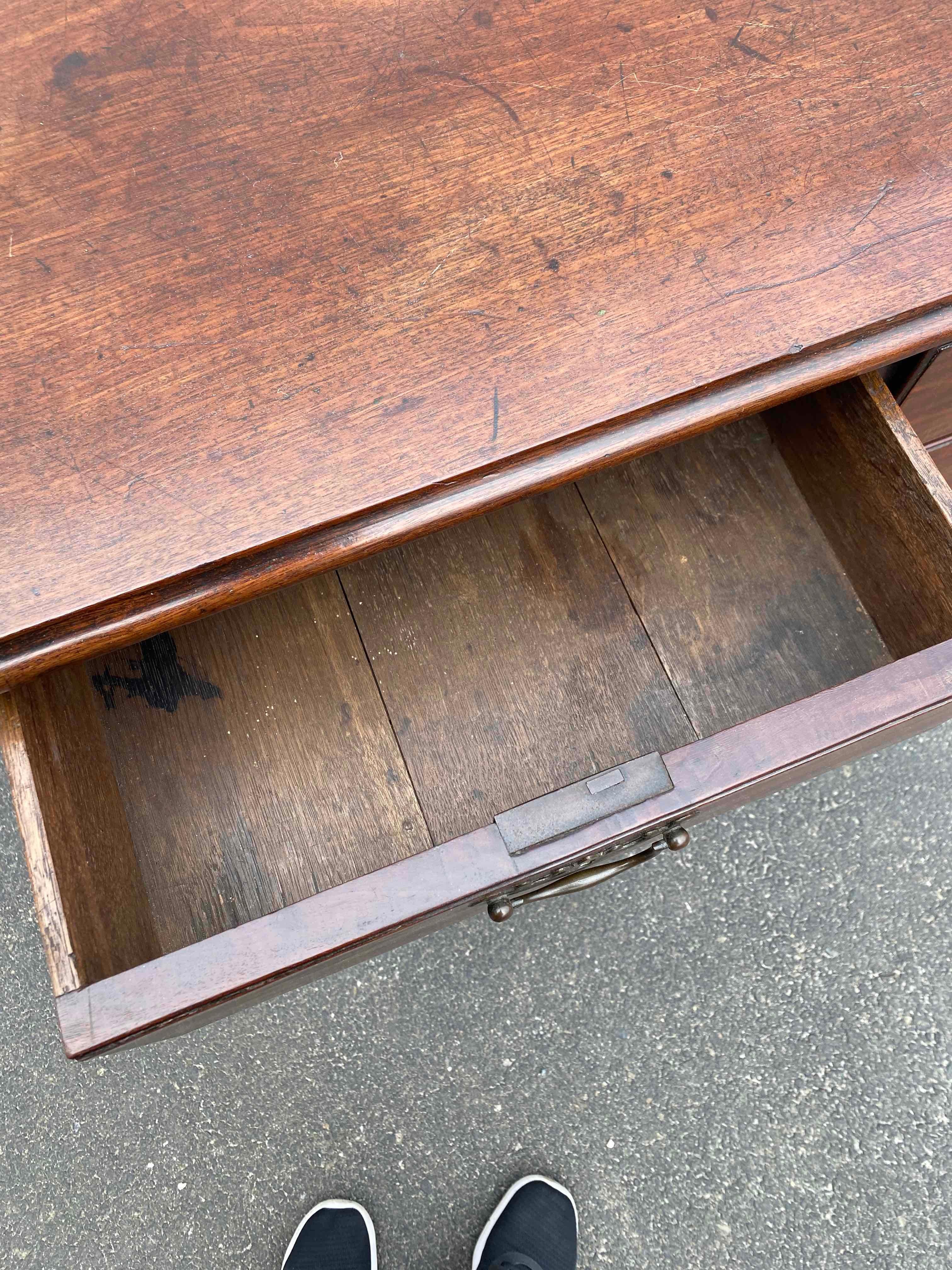19th Century Mahogany Dresser with Bun Feet In Good Condition For Sale In Nantucket, MA