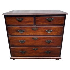 Antique 19th Century Mahogany Dresser with Bun Feet