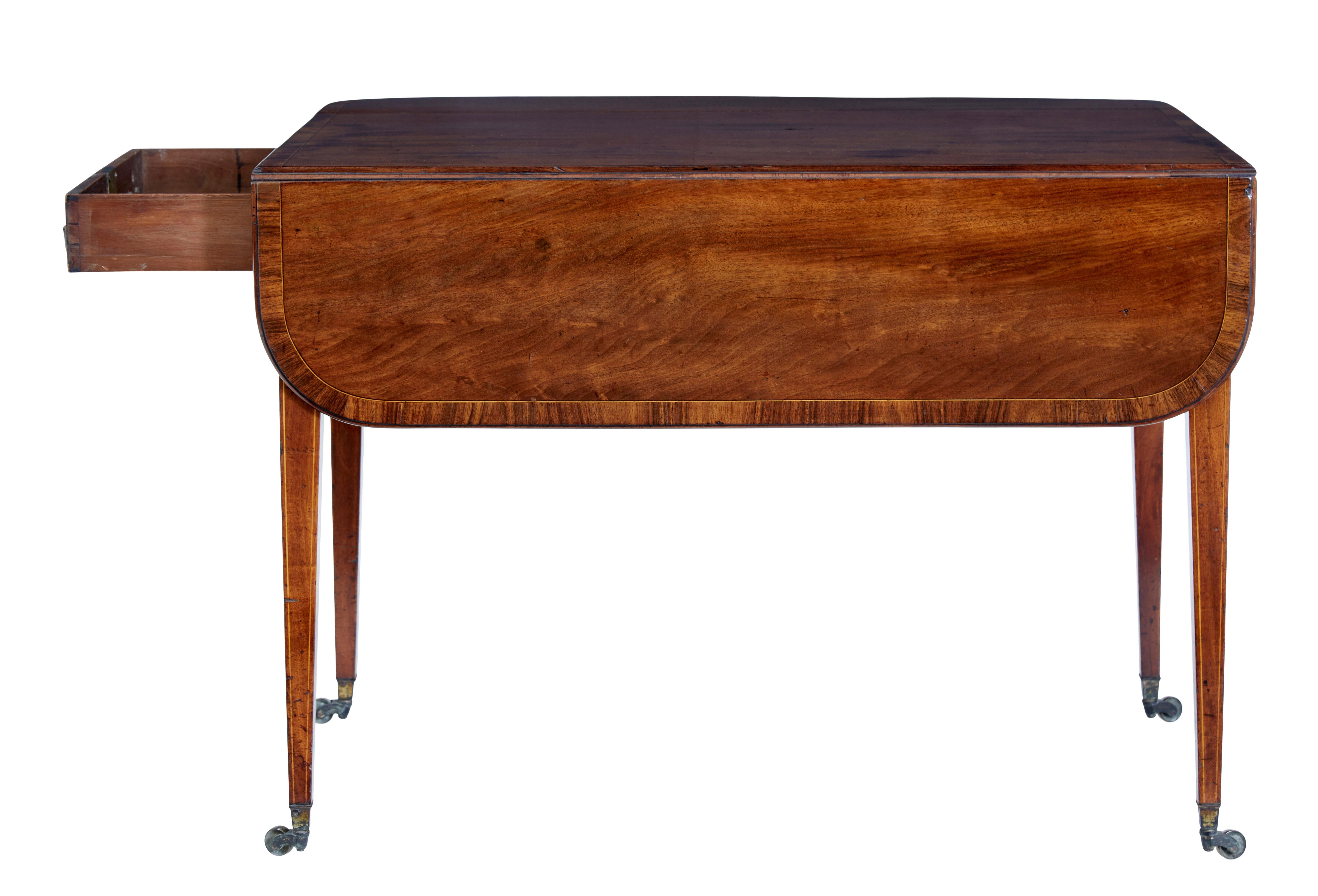 English 19th Century Mahogany Drop Leaf Pembroke Table