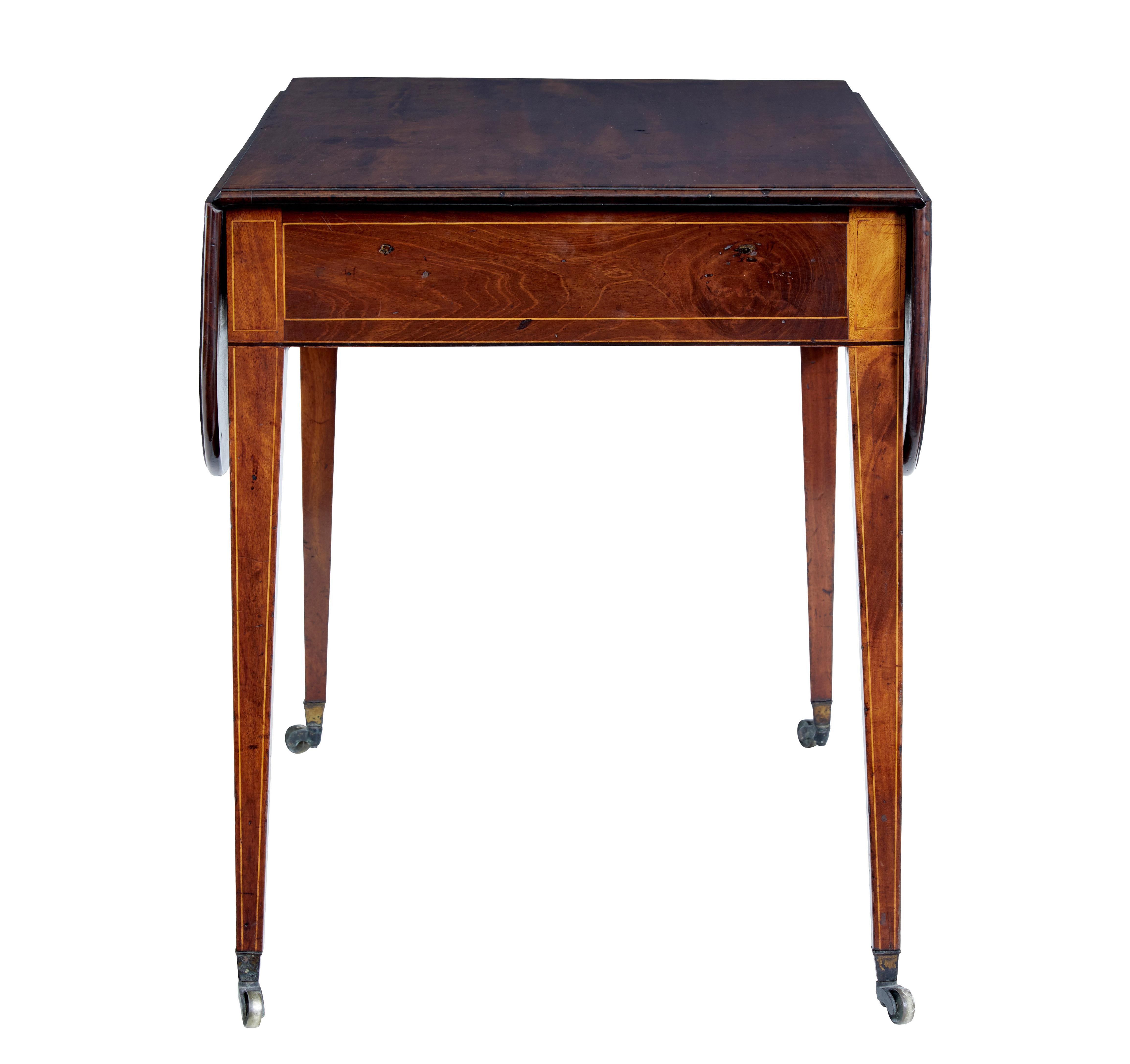 Hand-Crafted 19th Century Mahogany Drop Leaf Pembroke Table
