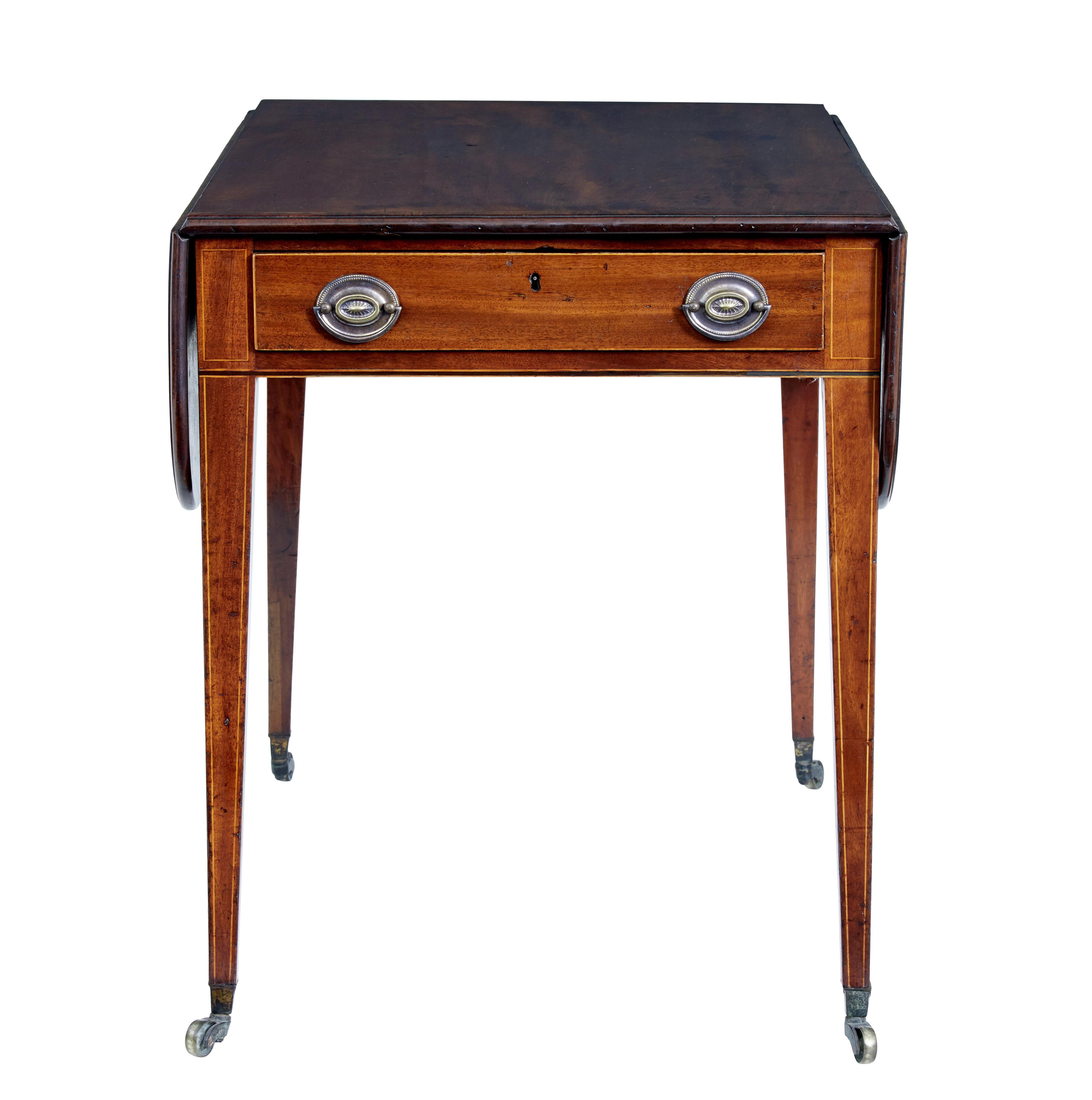 19th Century Mahogany Drop Leaf Pembroke Table In Good Condition In Debenham, Suffolk