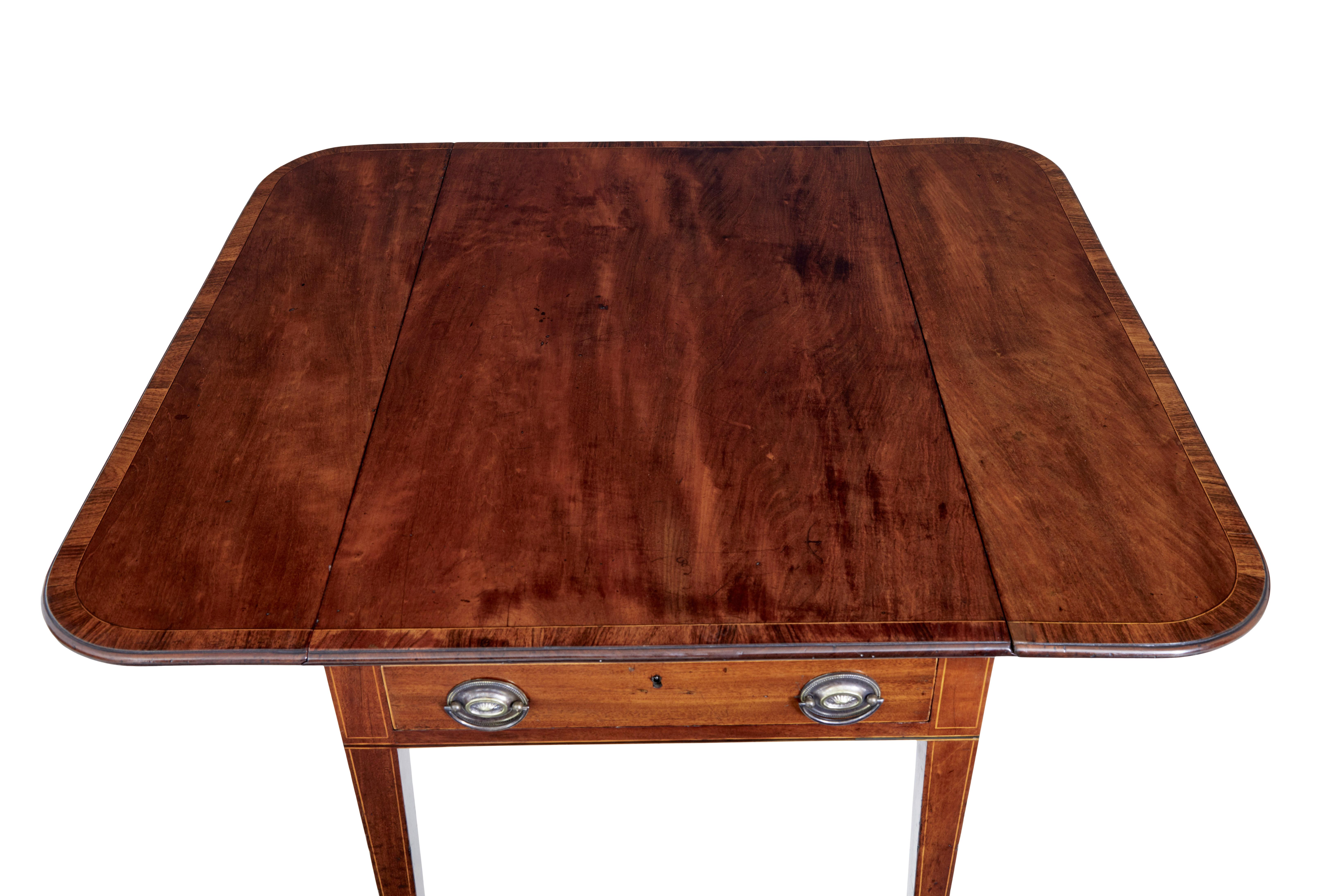 19th Century Mahogany Drop Leaf Pembroke Table 1