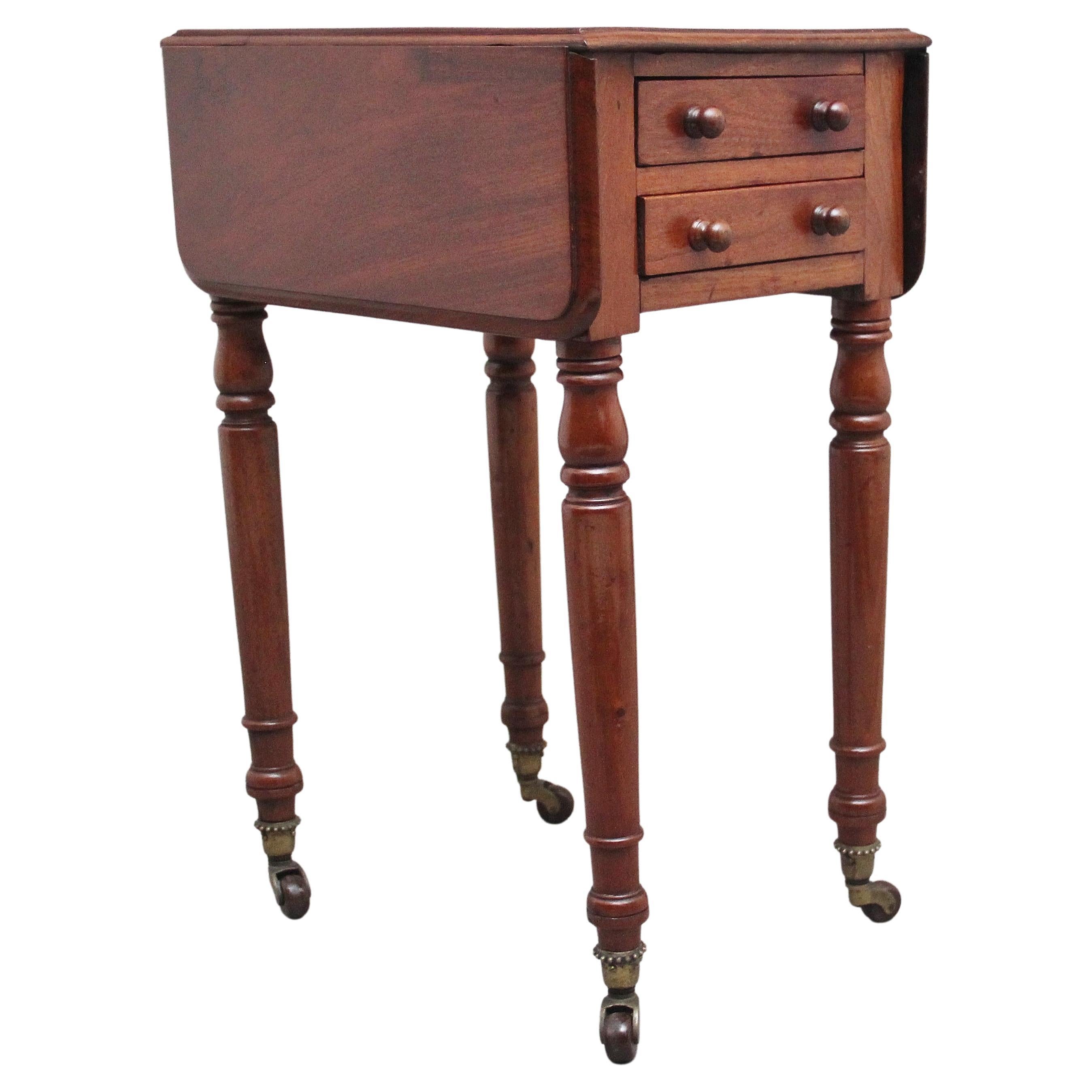 Mahogany Small Drop Leaf Side Table For Sale at 1stDibs