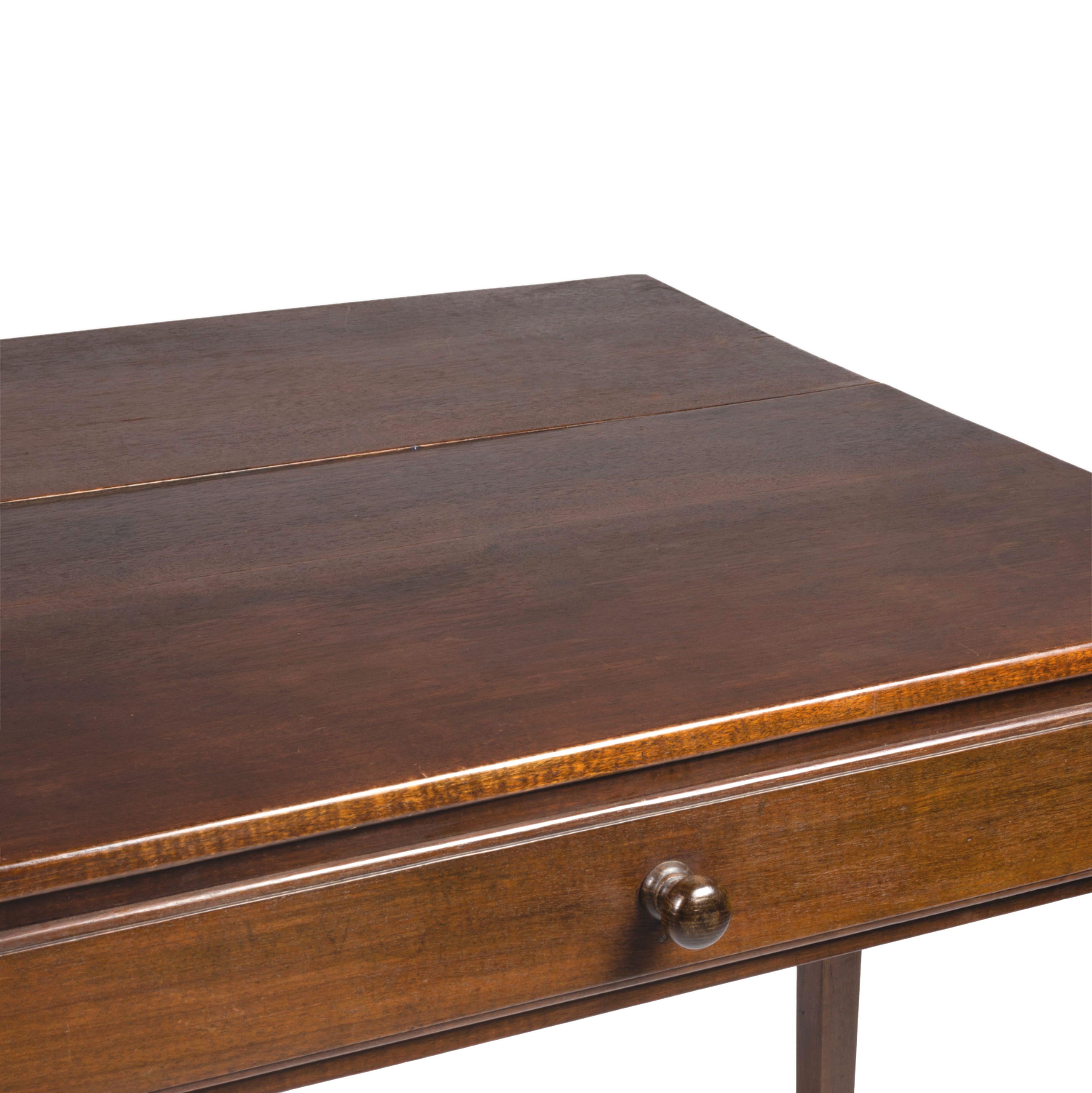 Hand-Crafted 19th Century Mahogany Drop Leaf Table For Sale