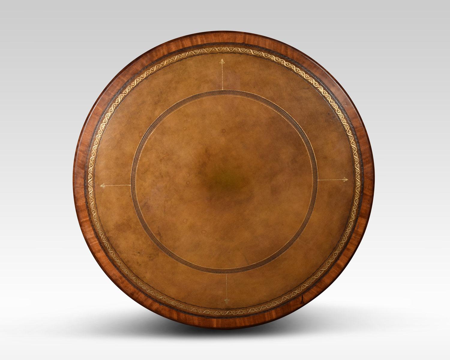 British 19th Century Mahogany Drum Table
