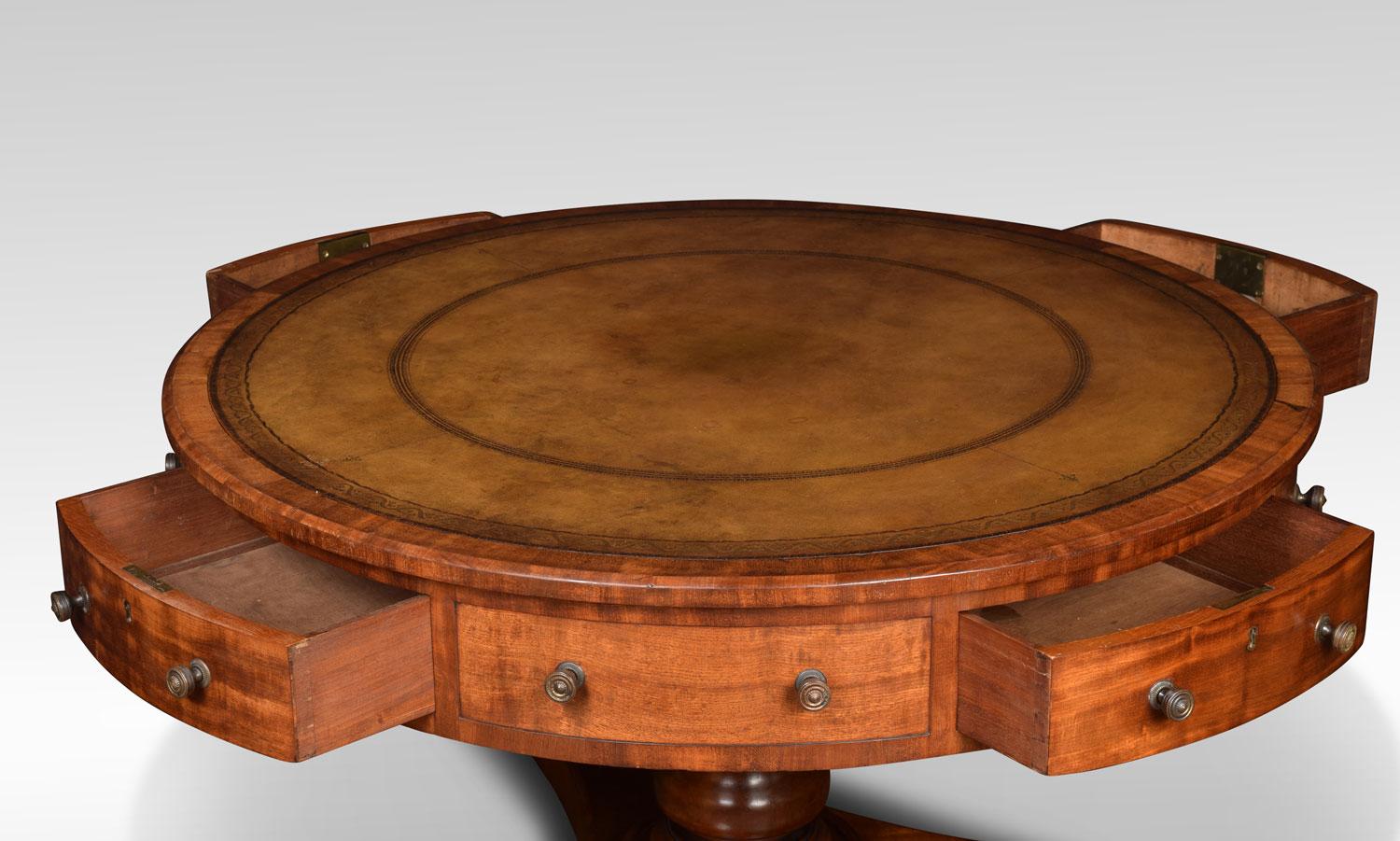 19th Century Mahogany Drum Table 1