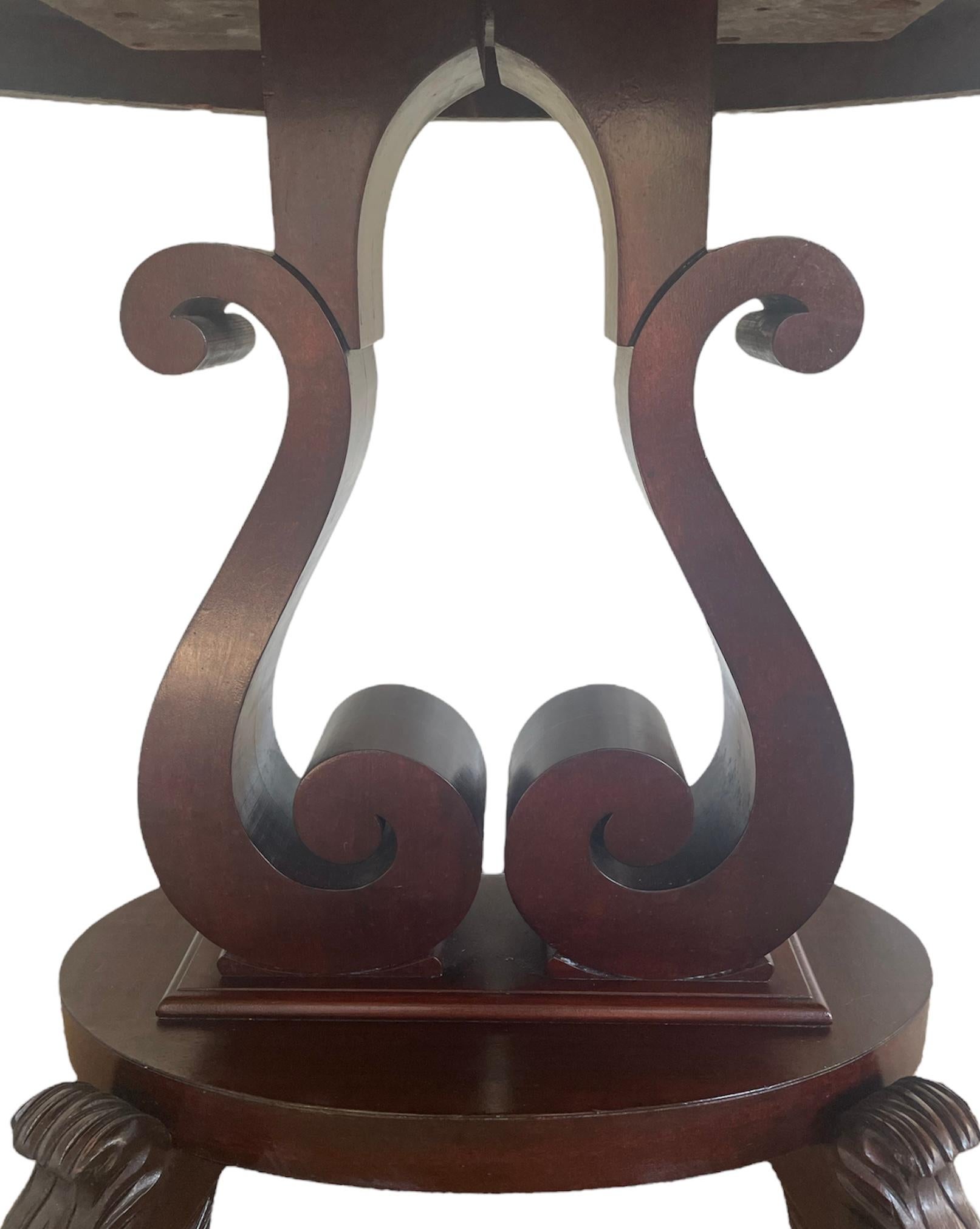 Unknown 19th Century Mahogany Empire Oval Side Table