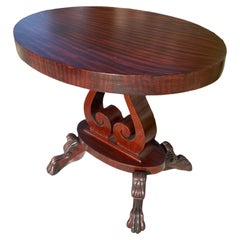 Antique 19th Century Mahogany Empire Oval Side Table