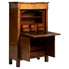19th Century Mahogany Empire Secretary Desk with French Craftsmanship