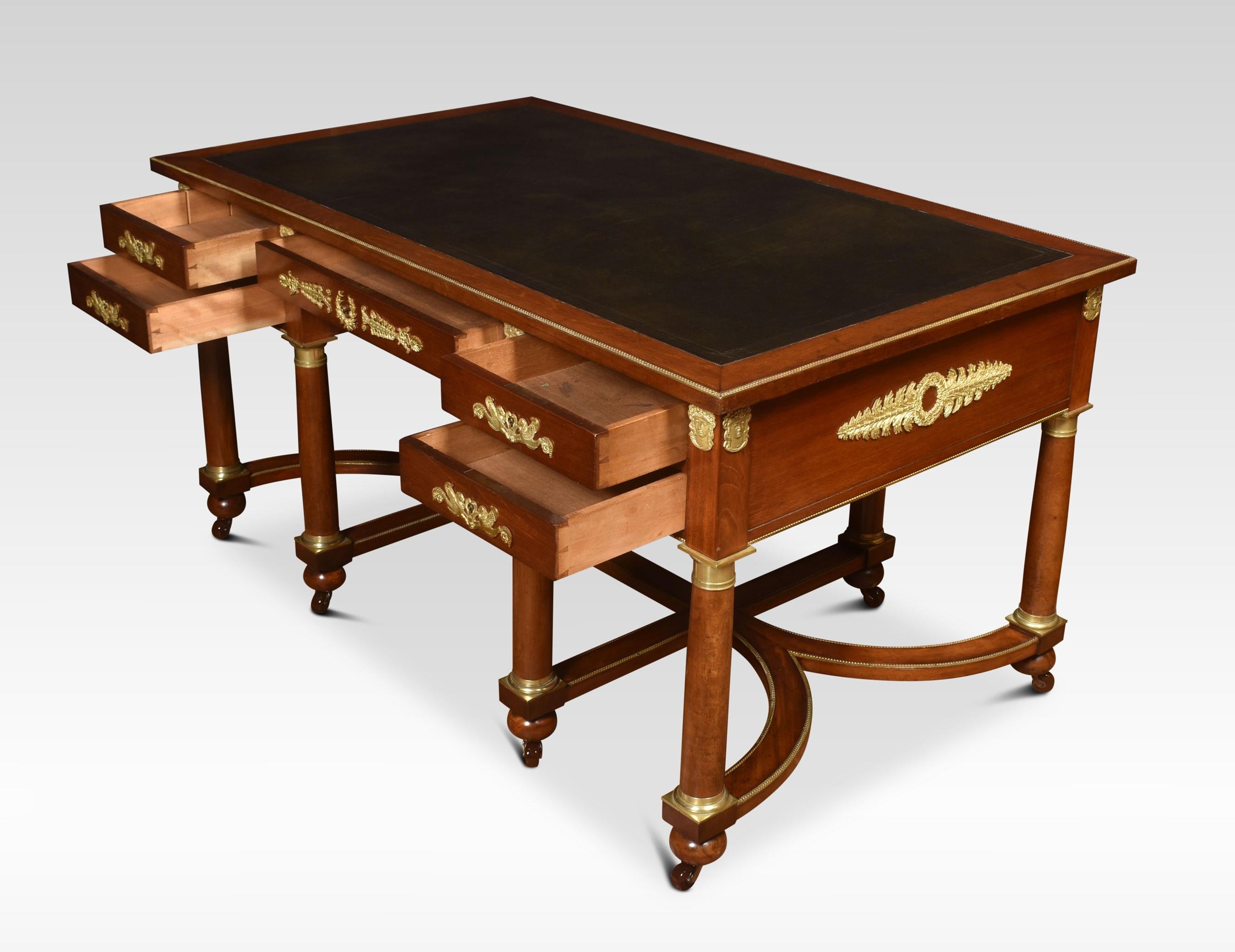 19th Century Mahogany Empire Style Desk 5