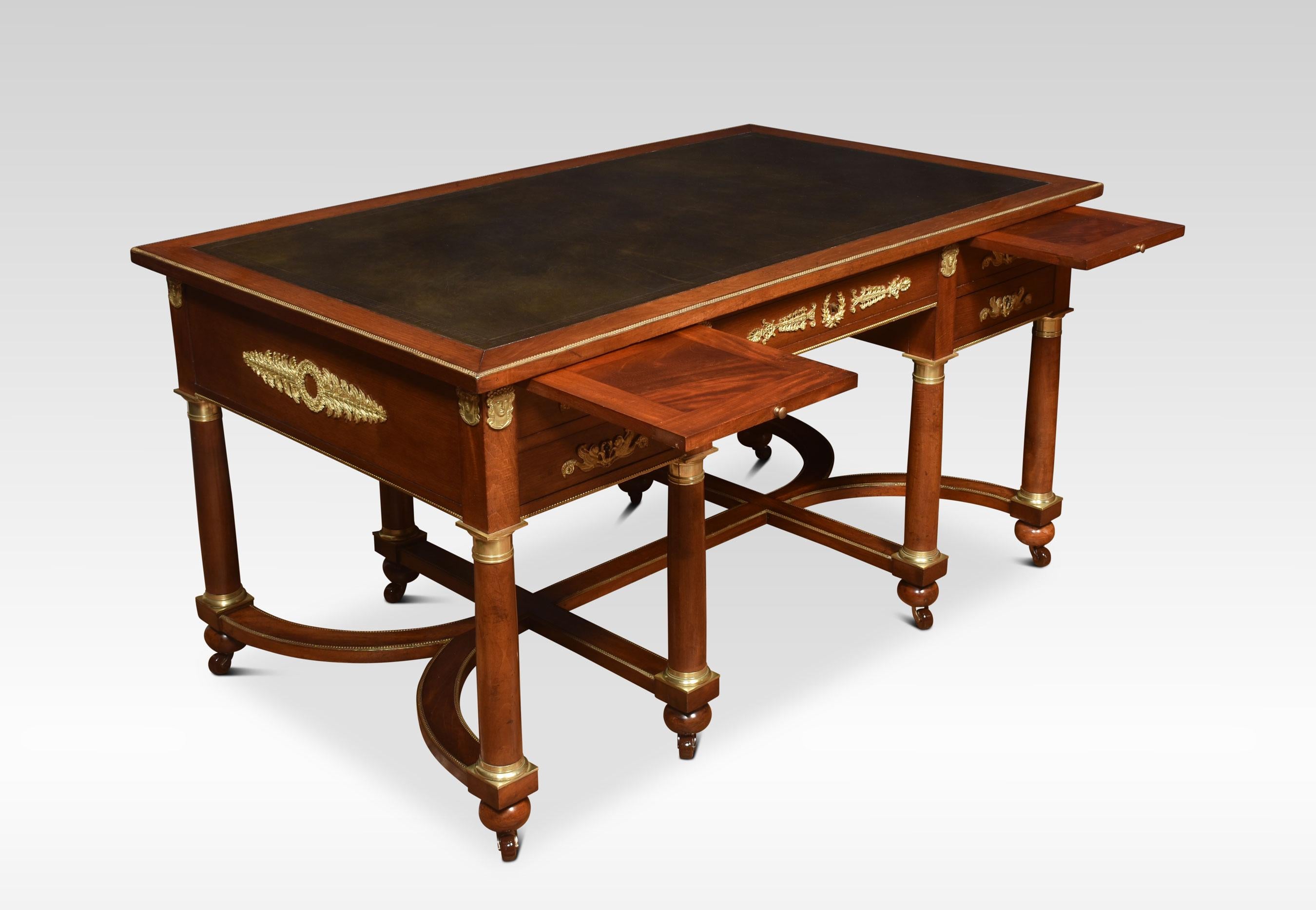 19th Century Mahogany Empire Style Desk In Good Condition In Cheshire, GB