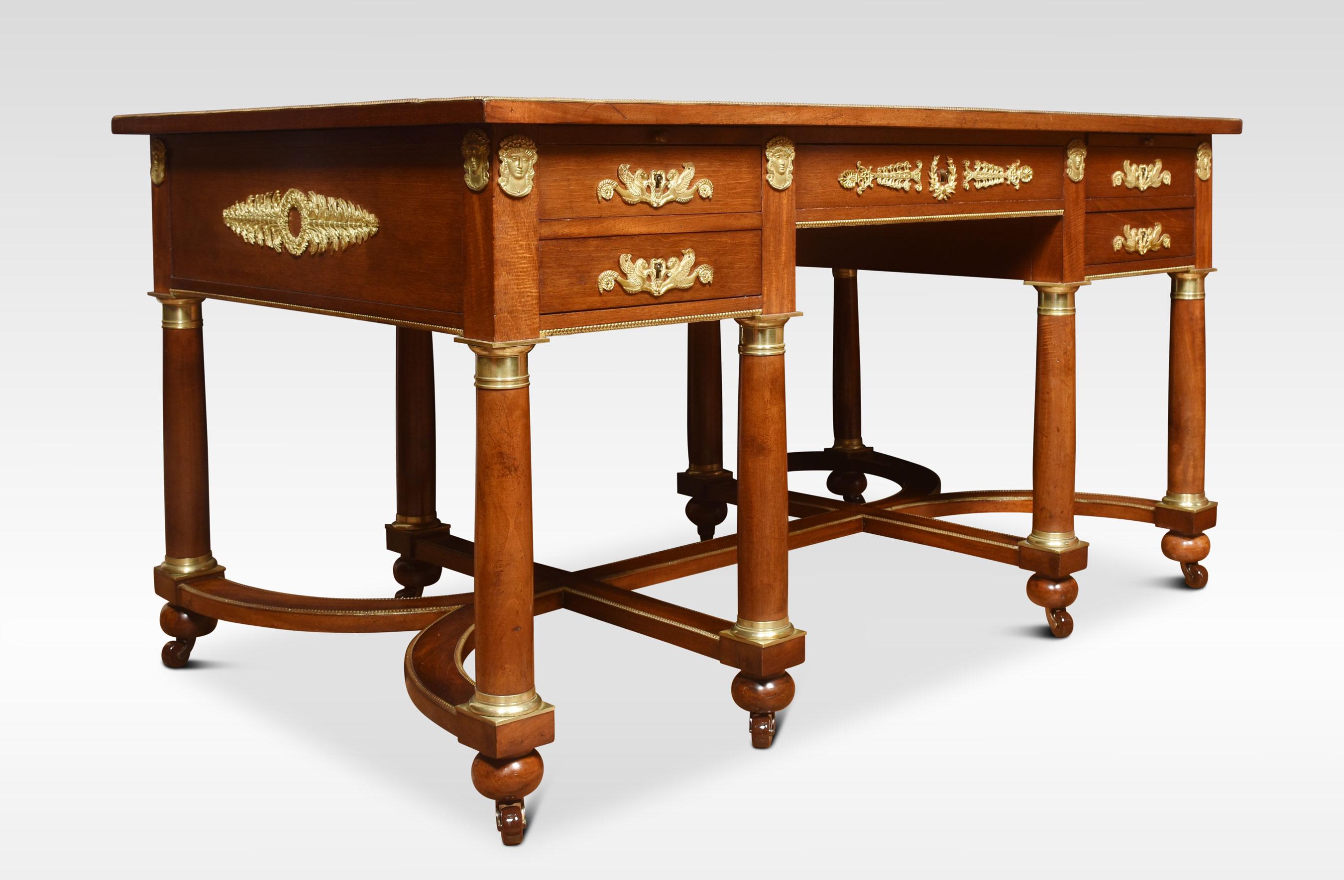 19th Century Mahogany Empire Style Desk 2