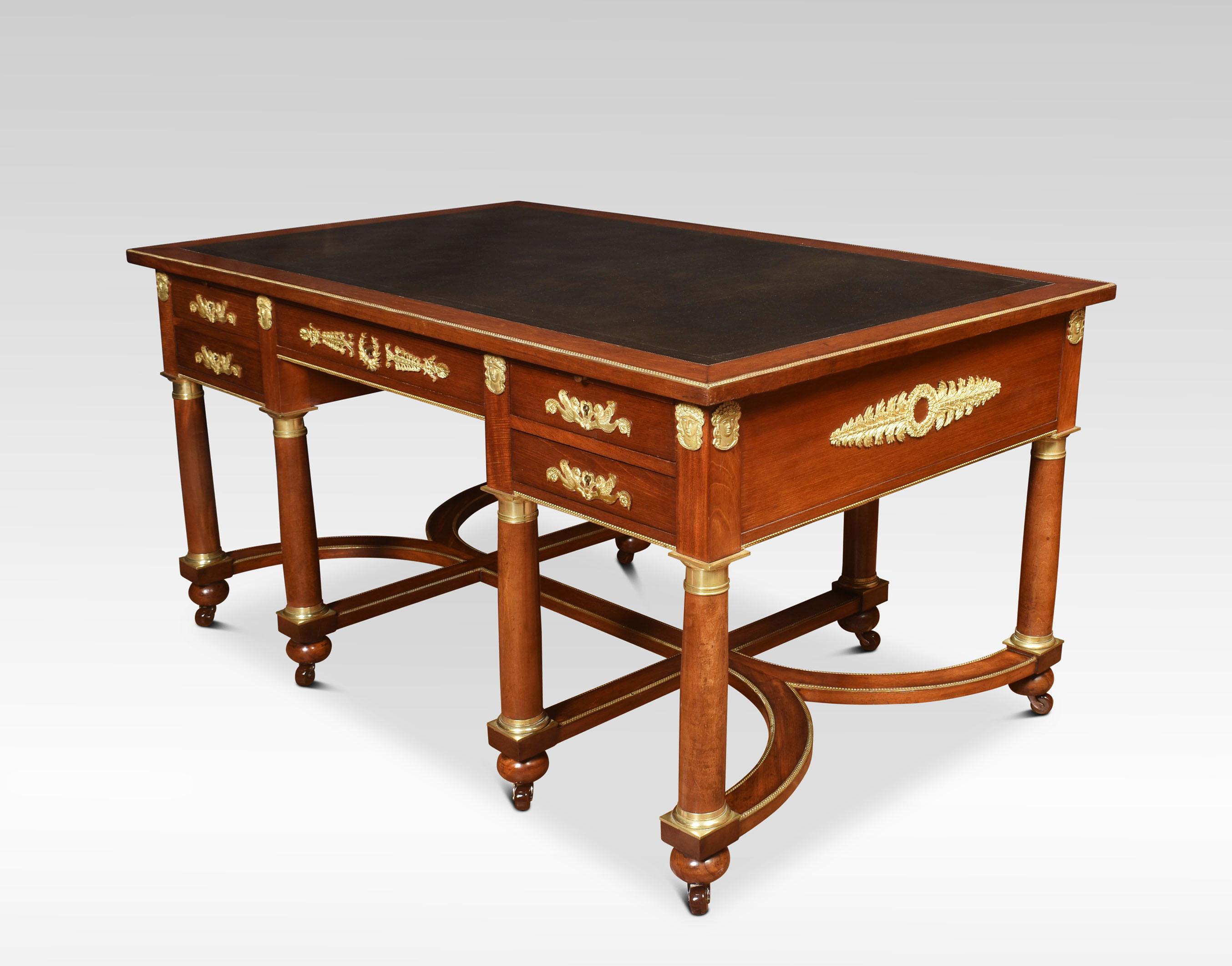 19th Century Mahogany Empire Style Desk 4