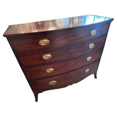 19th Century Mahogany English Bowfront Regency Chest of Drawers