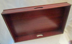 19th Century Mahogany English Butler's Serving Bar Tray on Wooden Stand