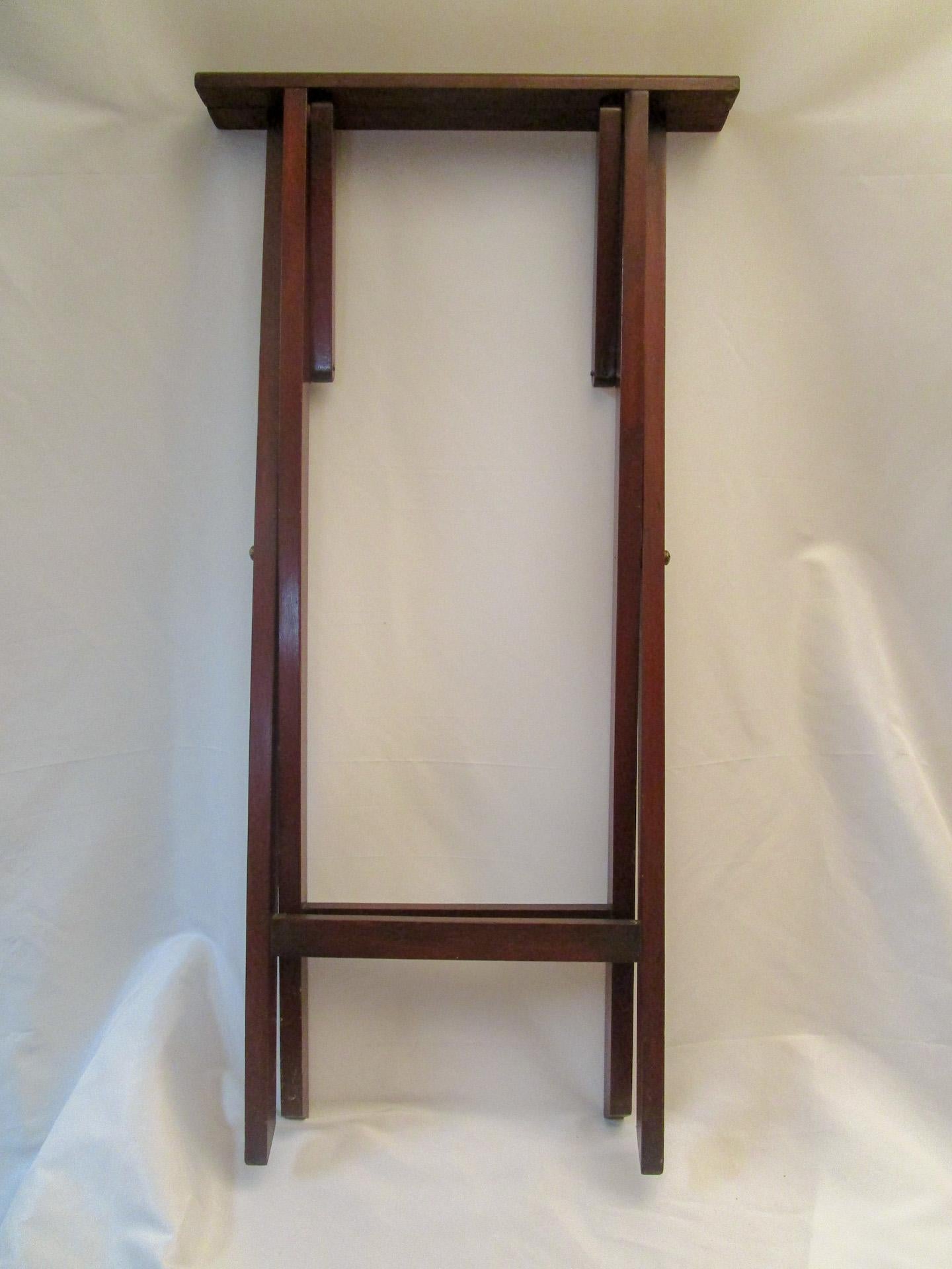 19th Century Mahogany English Butler's Serving Bar Tray on Wooden Stand For Sale 1