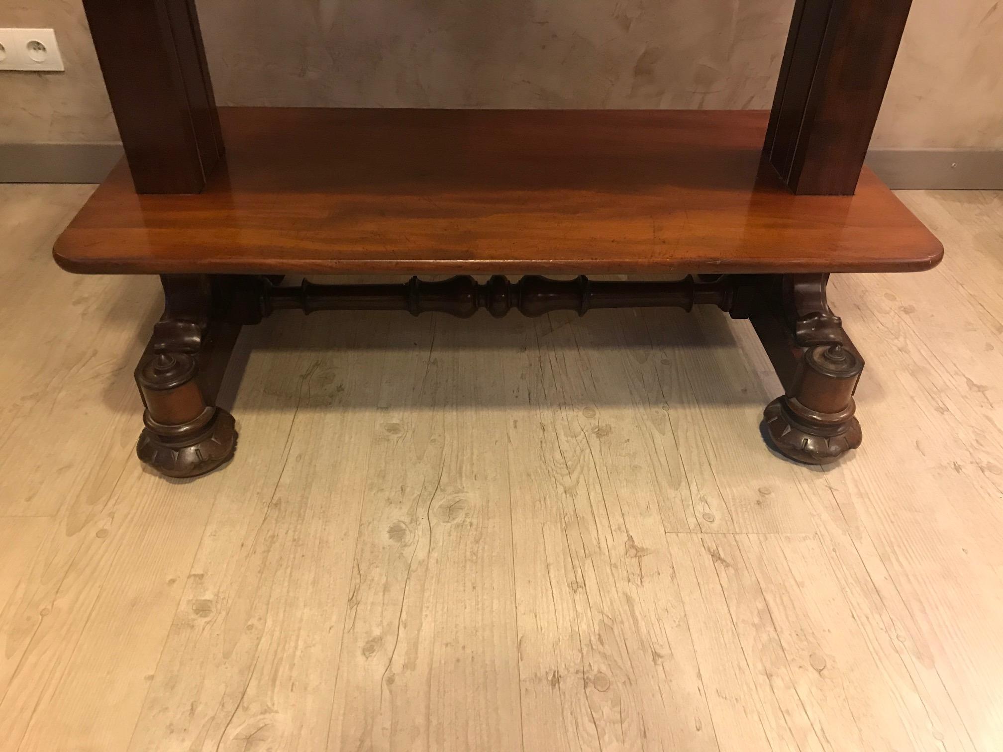 19th century Mahogany English Style Console, 1880s For Sale 2