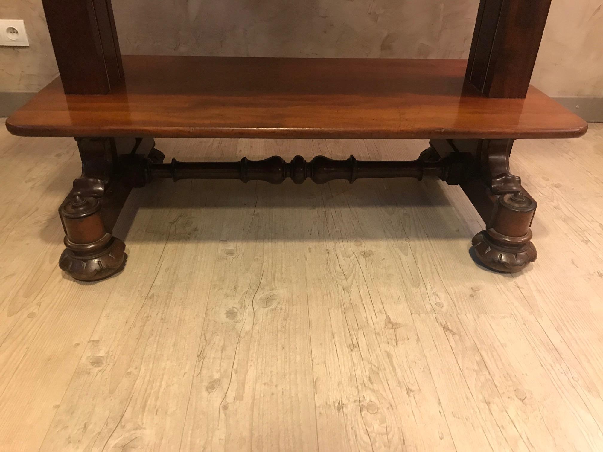 19th century Mahogany English Style Console, 1880s For Sale 3