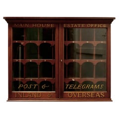 19th Century Mahogany Estate Office Mail Cupboard