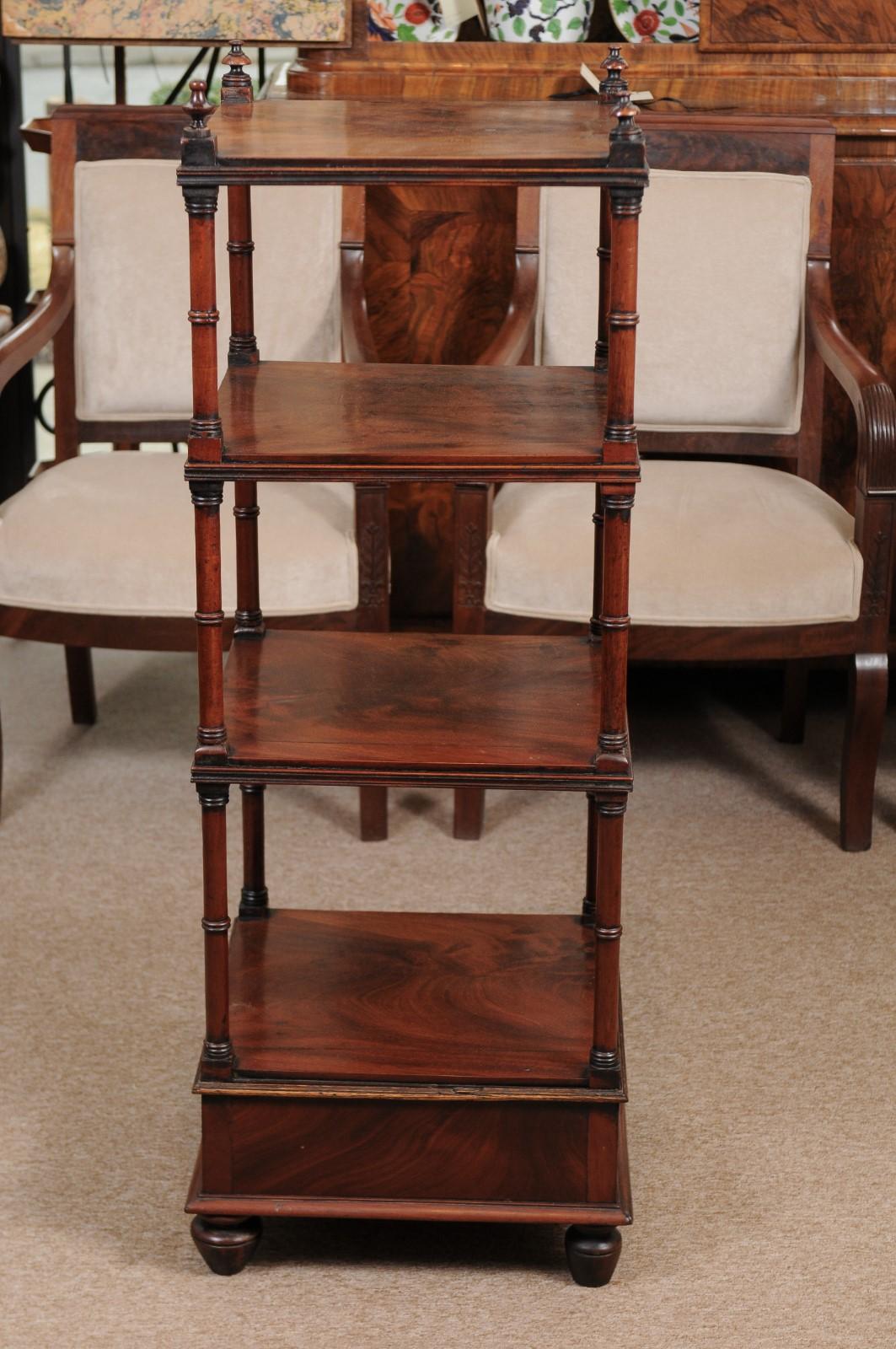 19th Century Mahogany Etagere with 4 Tiers 6
