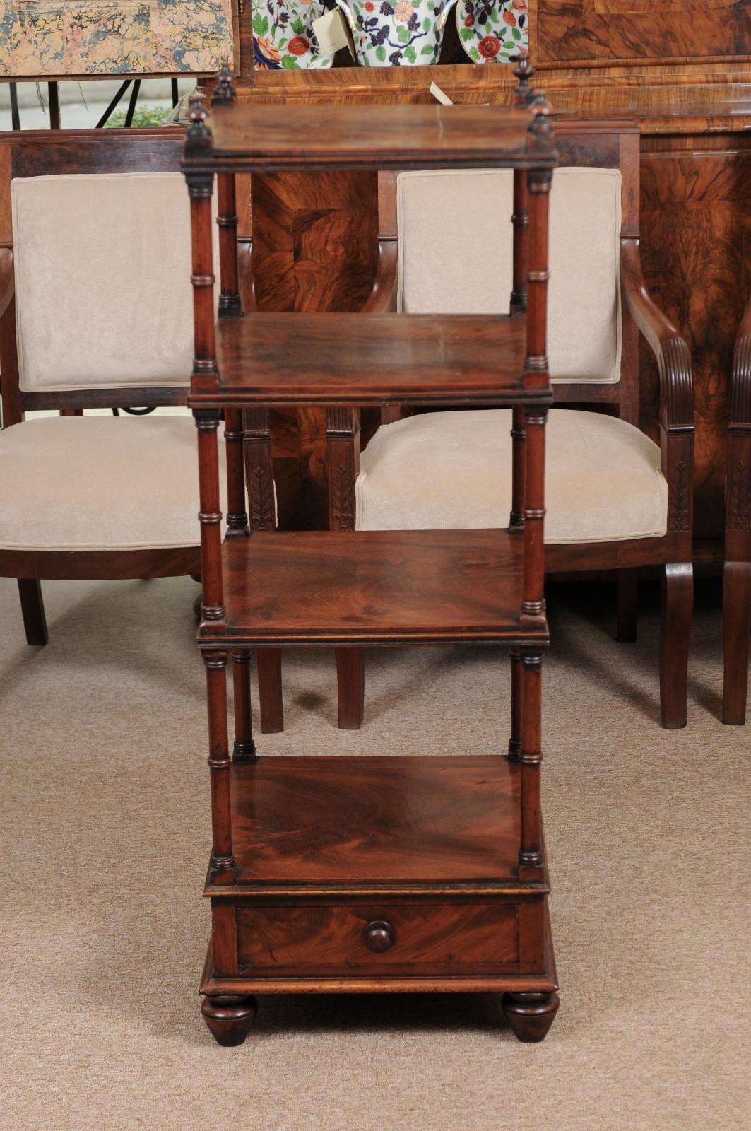19th Century Mahogany Etagere with 4 Tiers 9