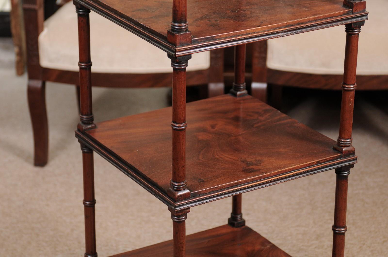 19th Century Mahogany Etagere with 4 Tiers 1
