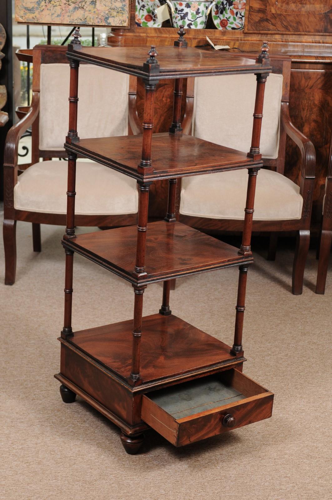 19th Century Mahogany Etagere with 4 Tiers 3