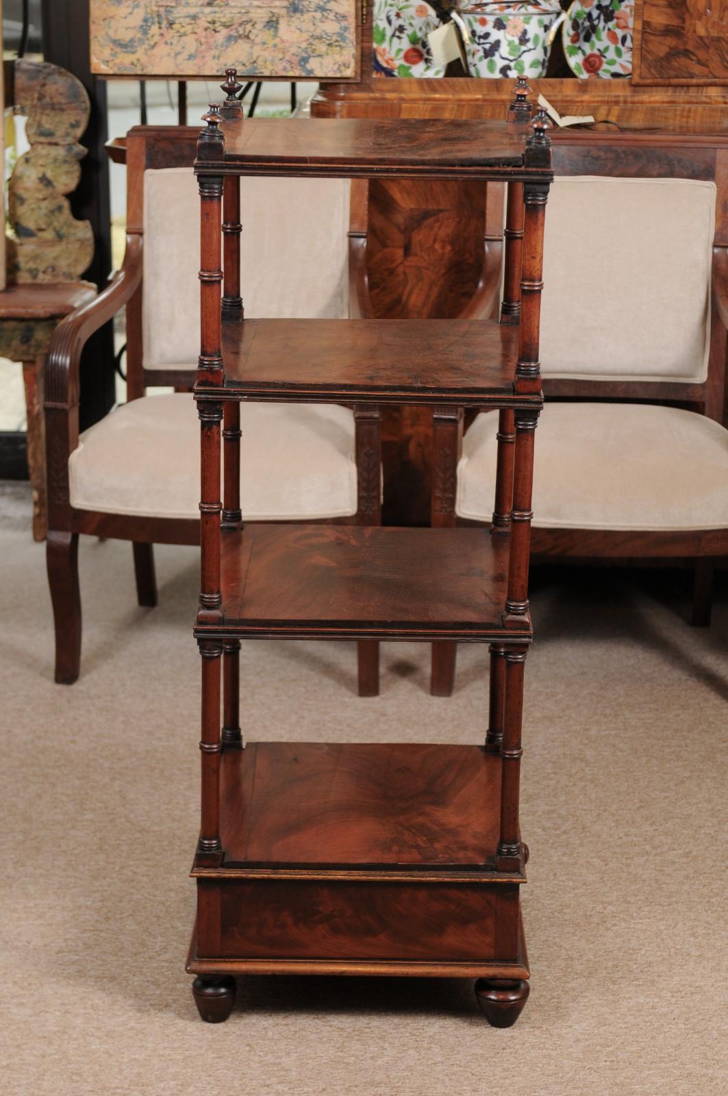 19th Century Mahogany Etagere with 4 Tiers 5