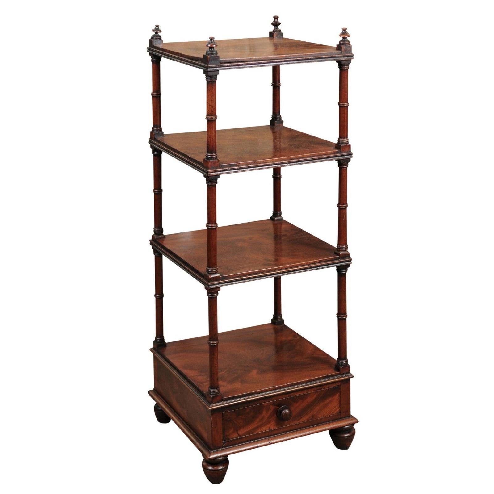 19th Century Mahogany Etagere with 4 Tiers