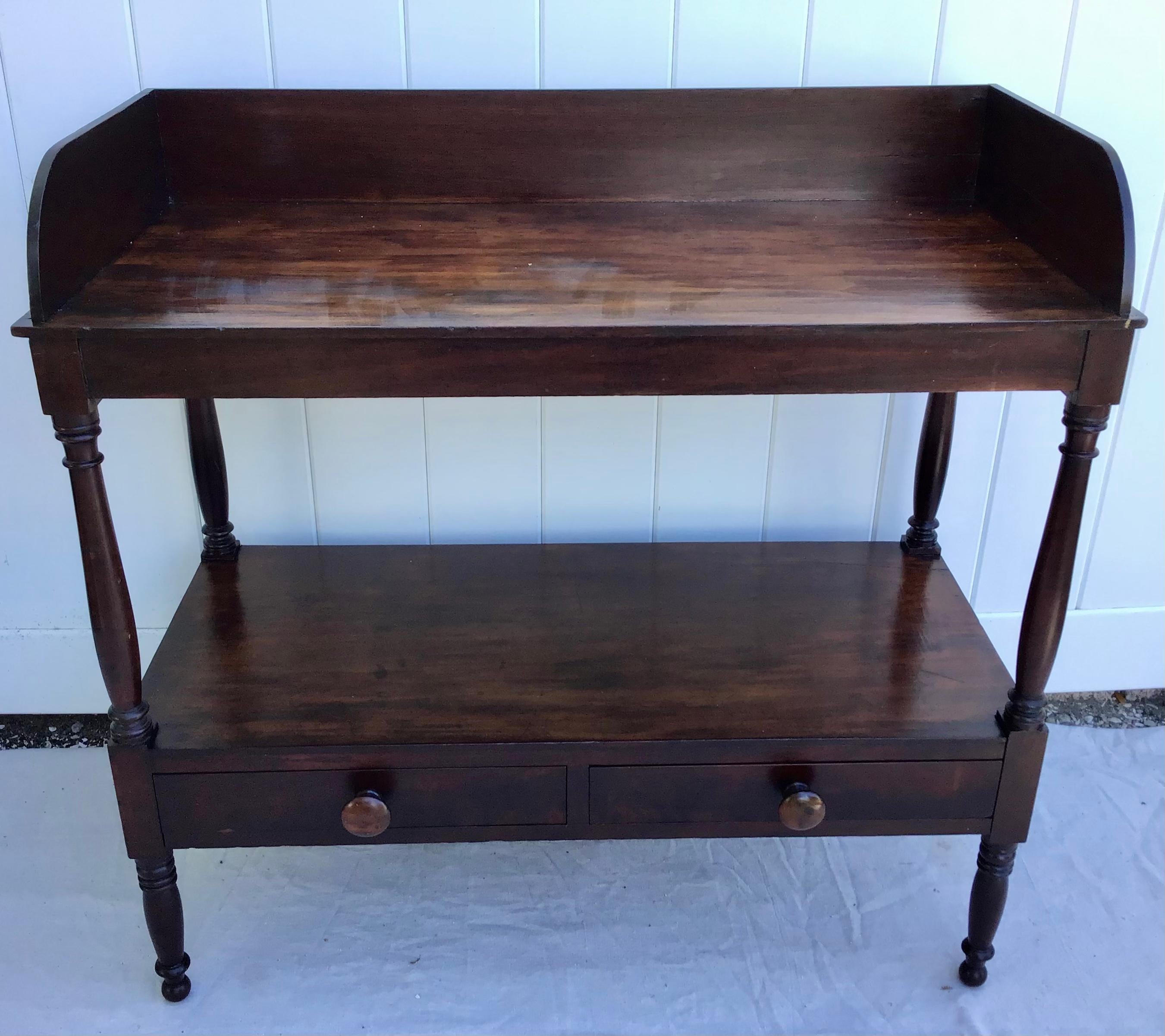 19th Century Mahogany Etagere with Two Drawers 5