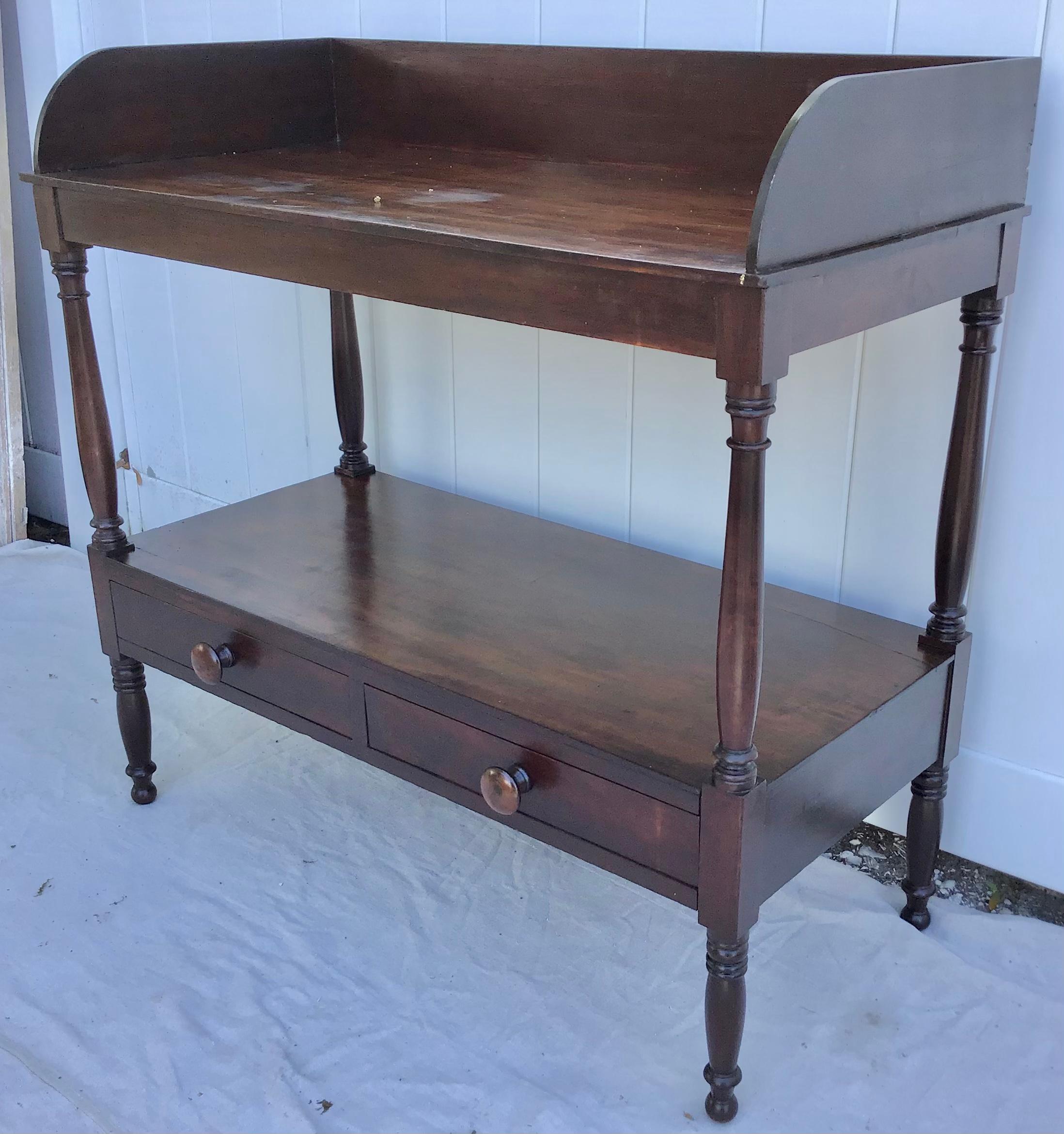 19th Century Mahogany Etagere with Two Drawers 2