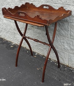 19. Jahrhundert Mahagoni Faux Bamboo Butler Tablett Tisch