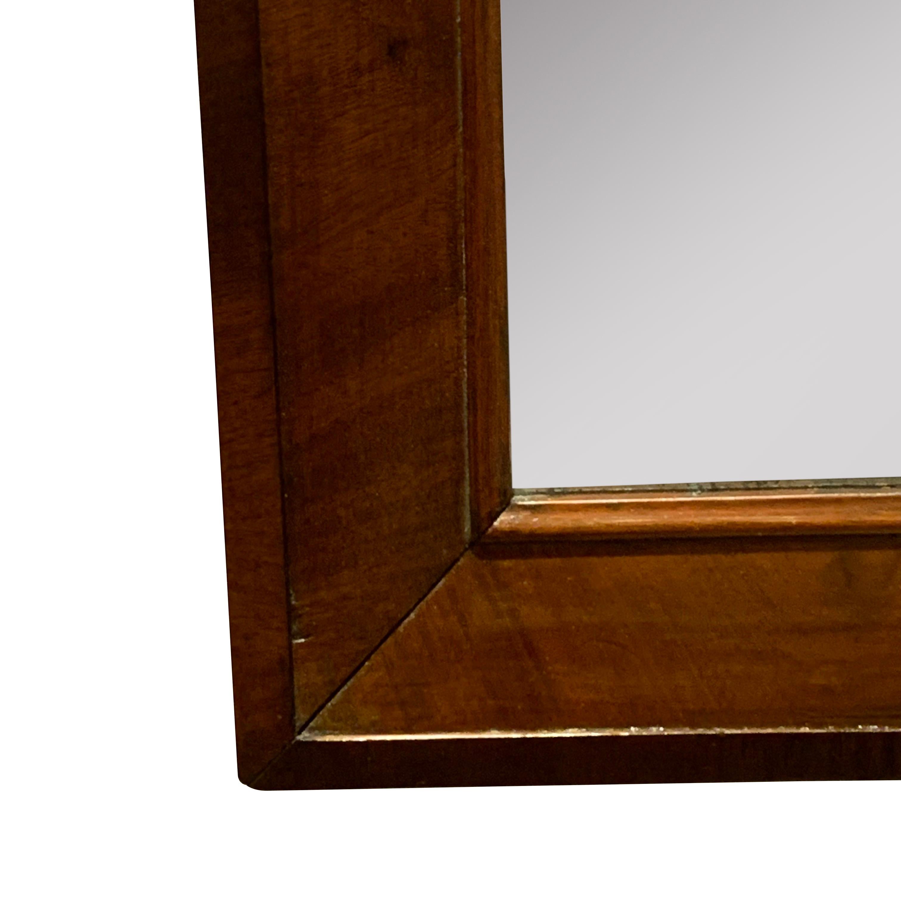 19th century French mahogany wood framed mirror
Polished veneer
Original mirror showing natural age/patina.