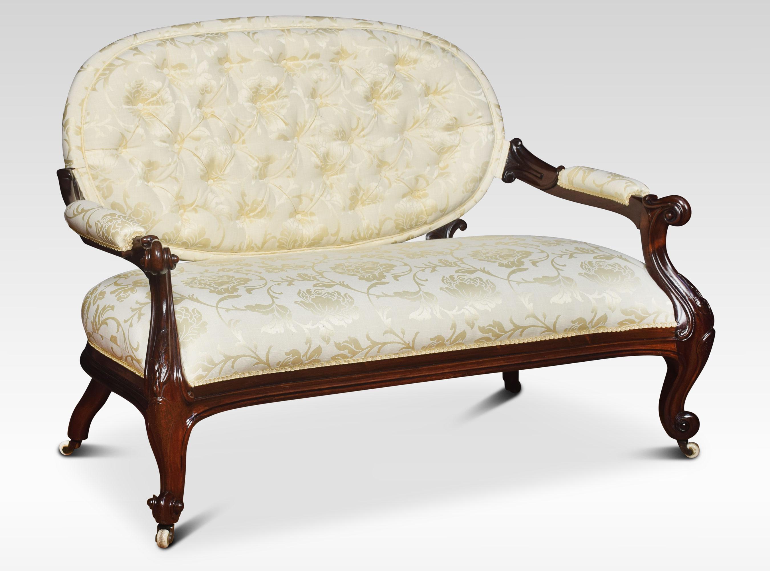 19th Century Mahogany Framed Settee 3