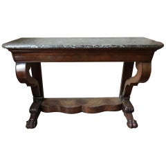 19th Century Mahogany French Empire Period Console Table, 1820s
